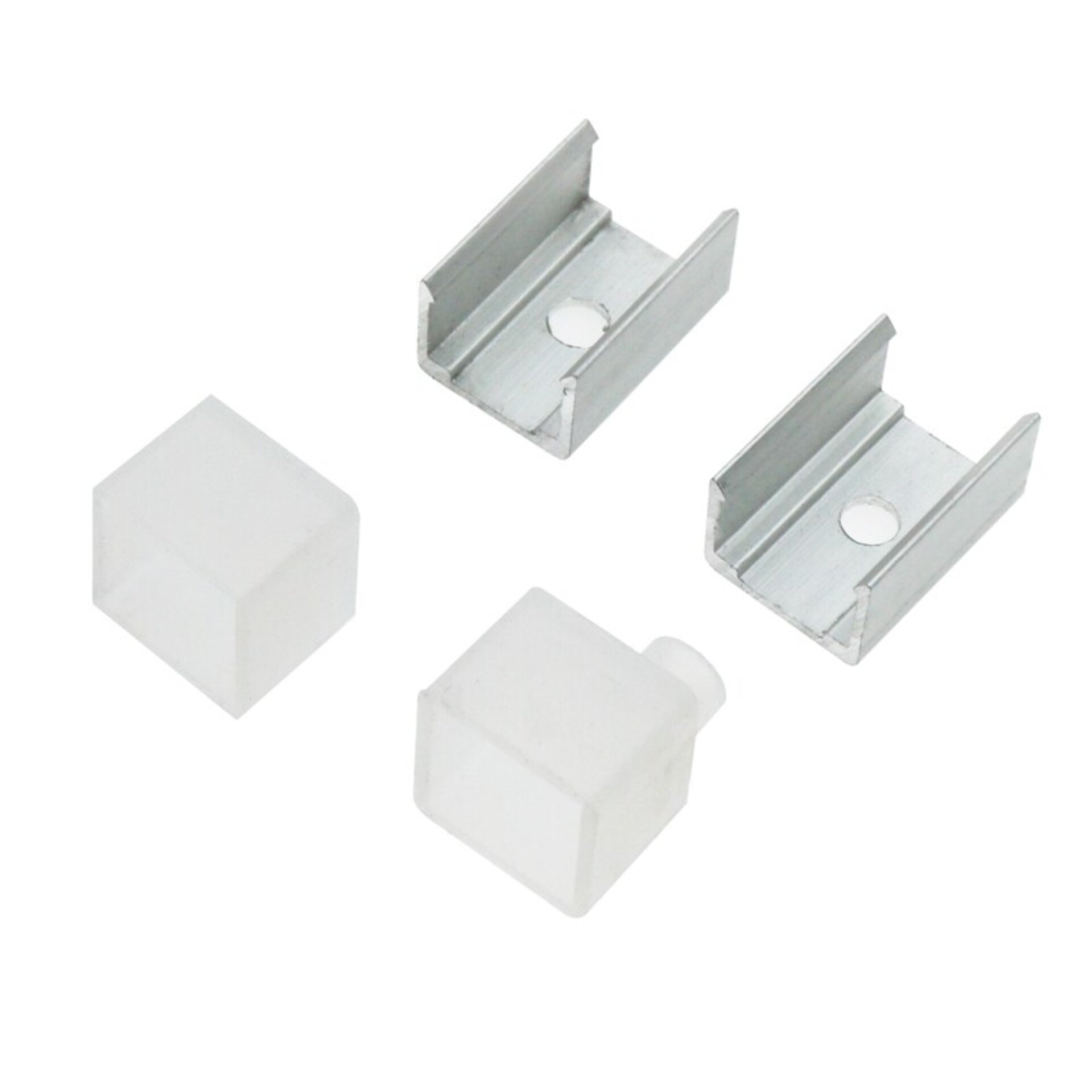 Pack dos Tapones y dos grapas para tira Funda Neón 12X12 mm - DSC - 1