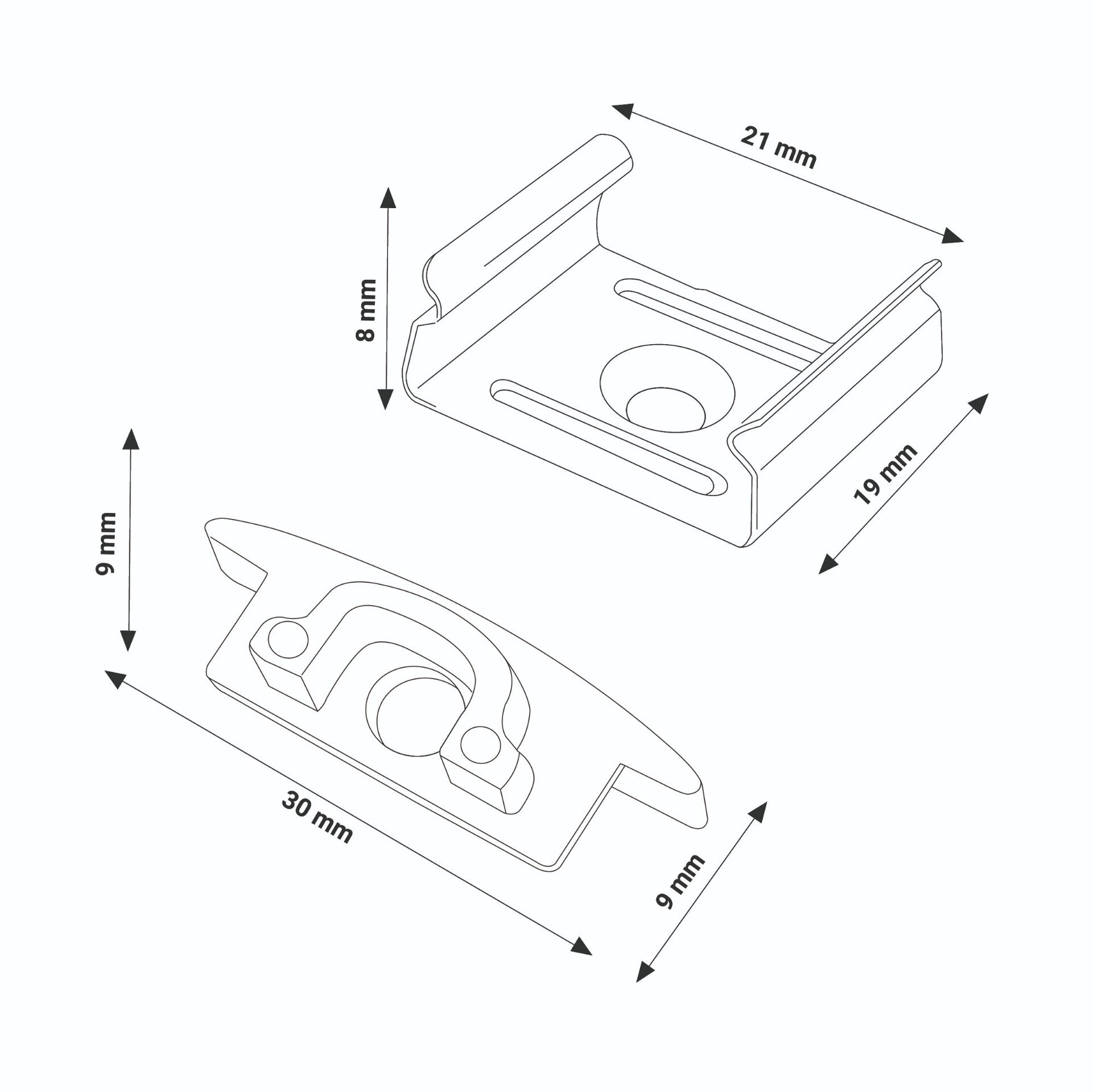 Pack 2 Tapones y 2 grapas para Perfil LM3706 - 2