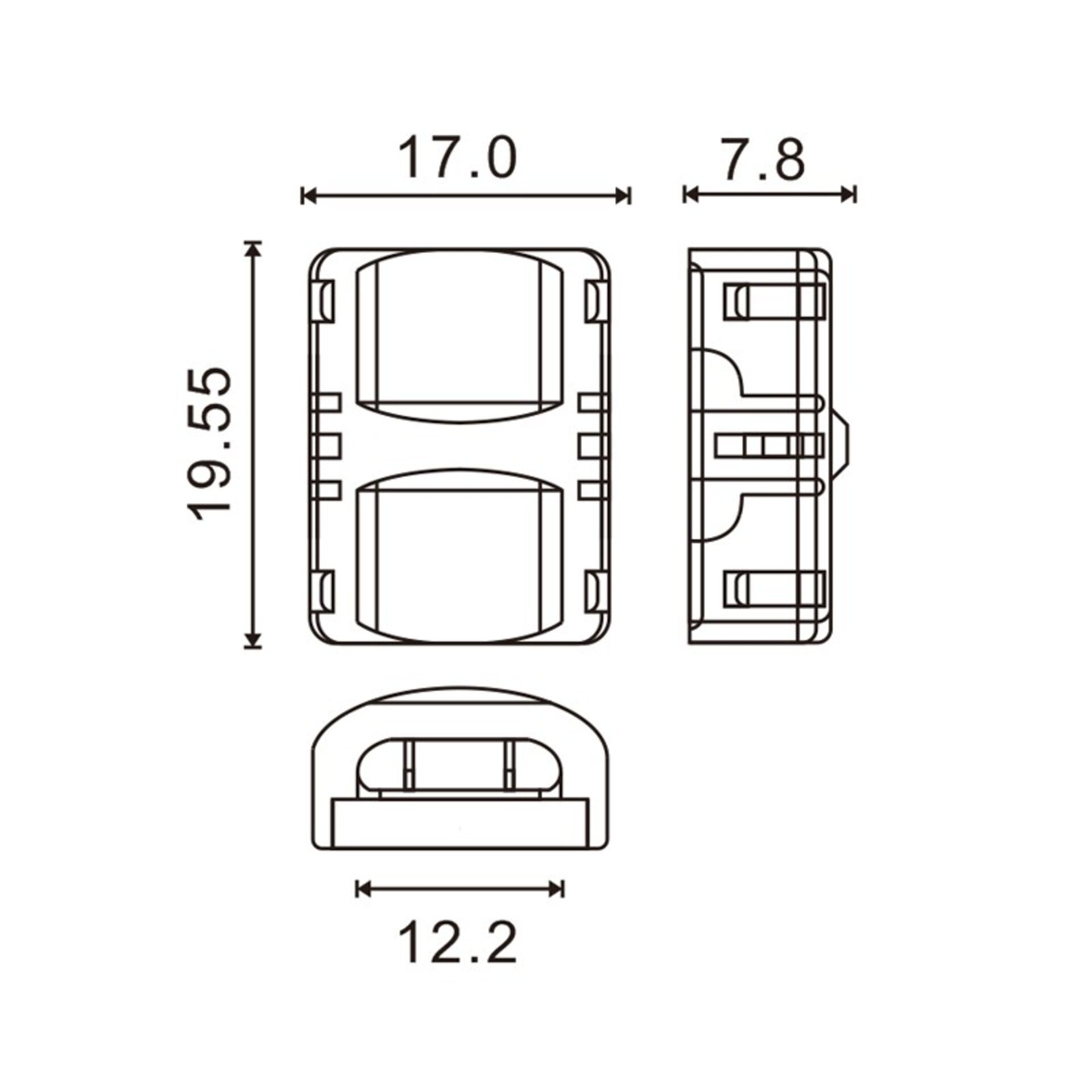Conector de Hipopatamo para Tira LED IP65 12MM 6PIN - 2