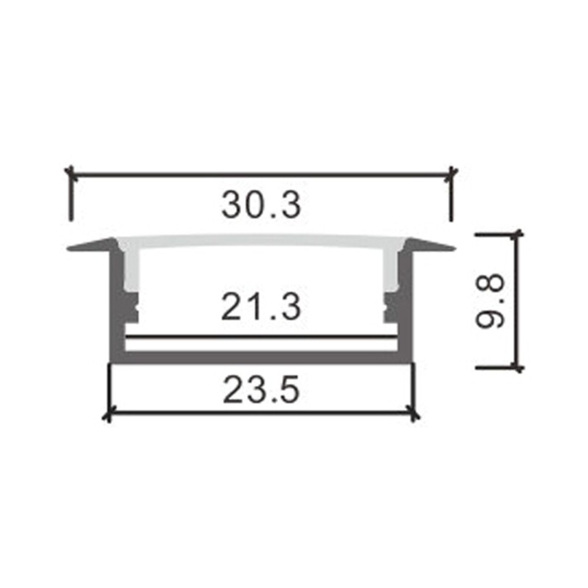 Perfil de aluminio Long Lacado Blanco - 2 metros - 2