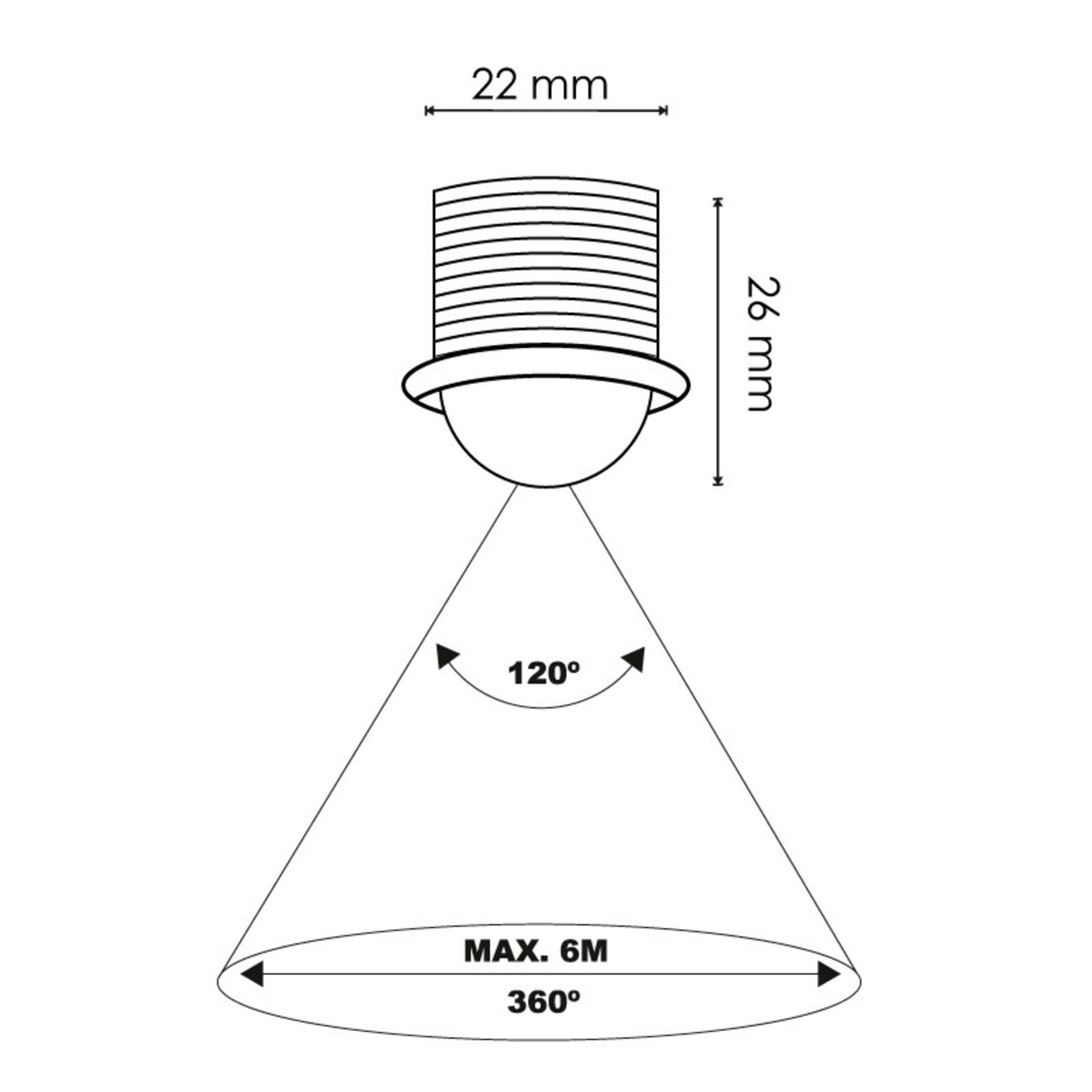 Detector de movimiento Mini PIR 360º Empotrable - 2
