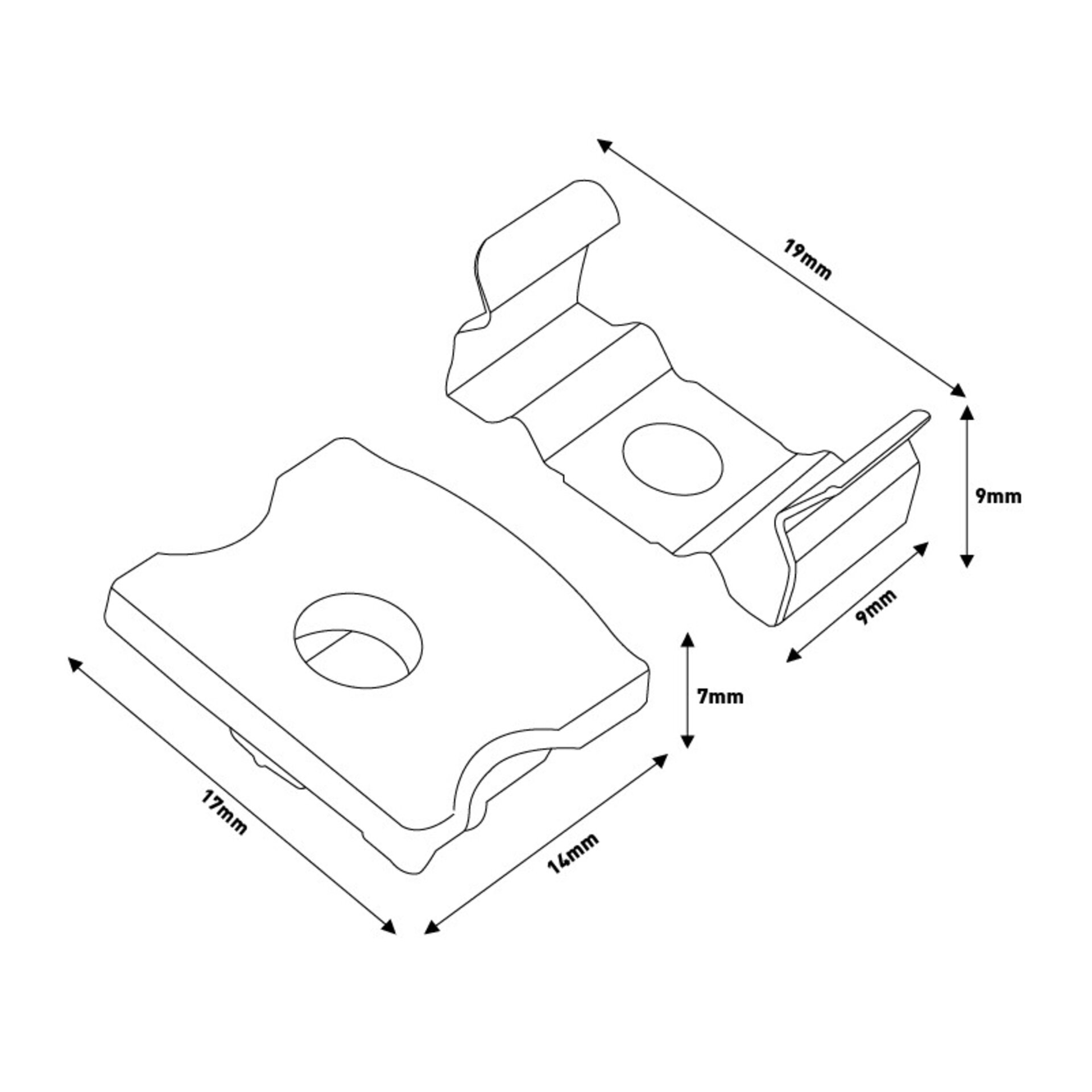 Pack 2 Tapones y 2 grapas para Perfil LM3721 - 2
