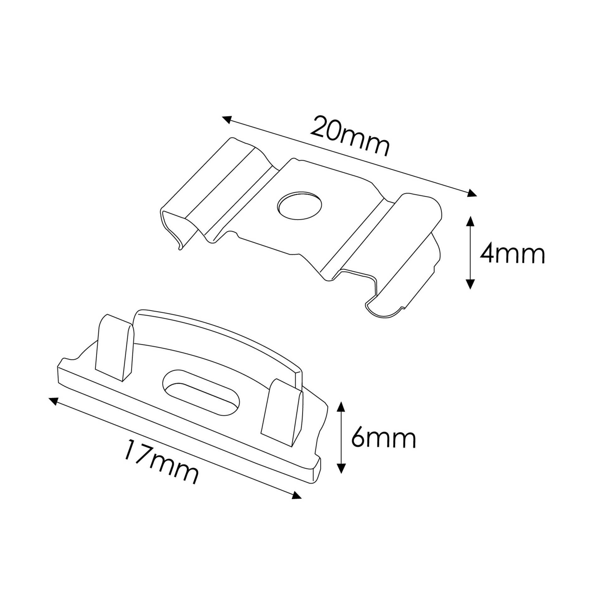 Pack 2 Tapones y 2 grapas para Perfil LM3737 - 2