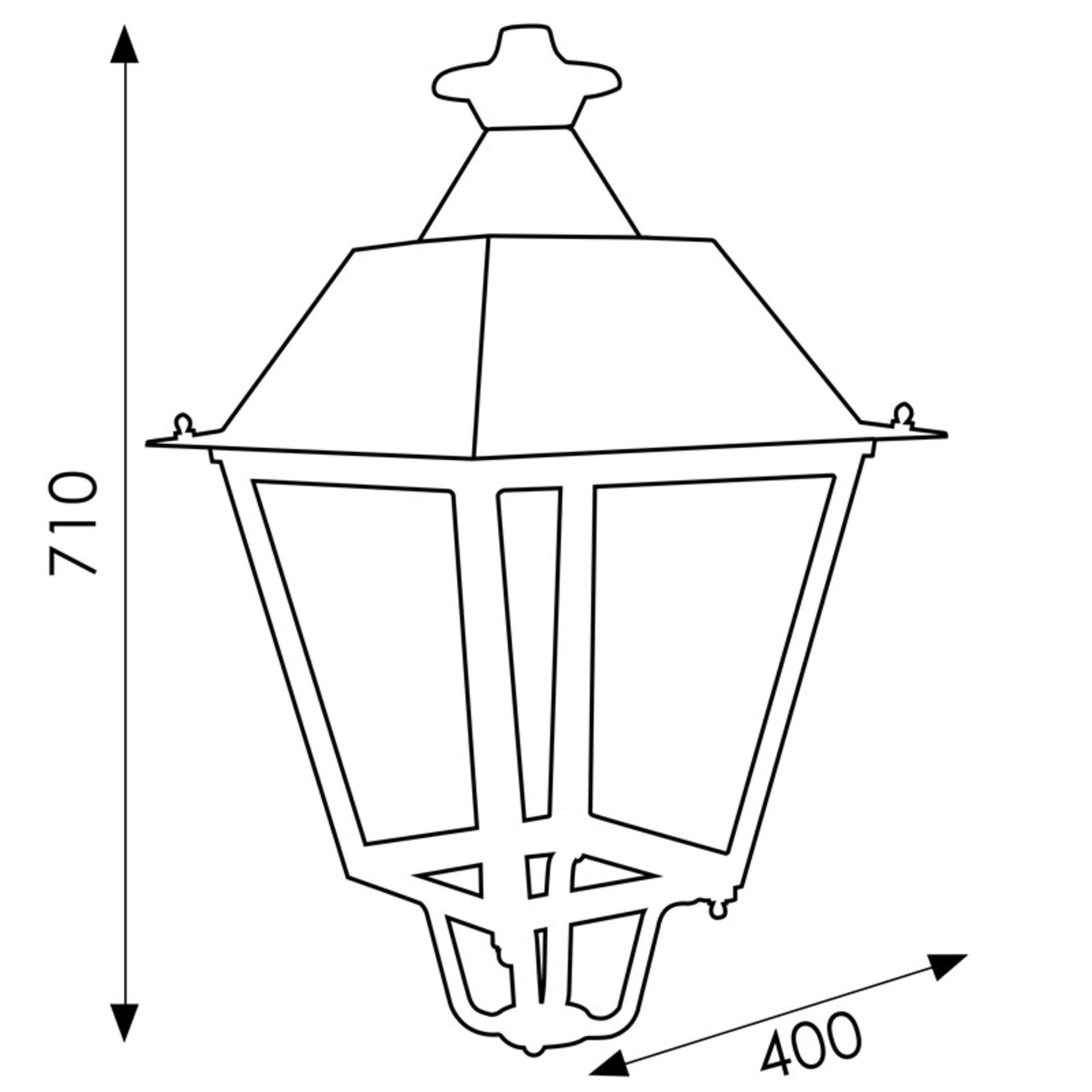 Farol Villa Acero Pintado Horno Negro - 2