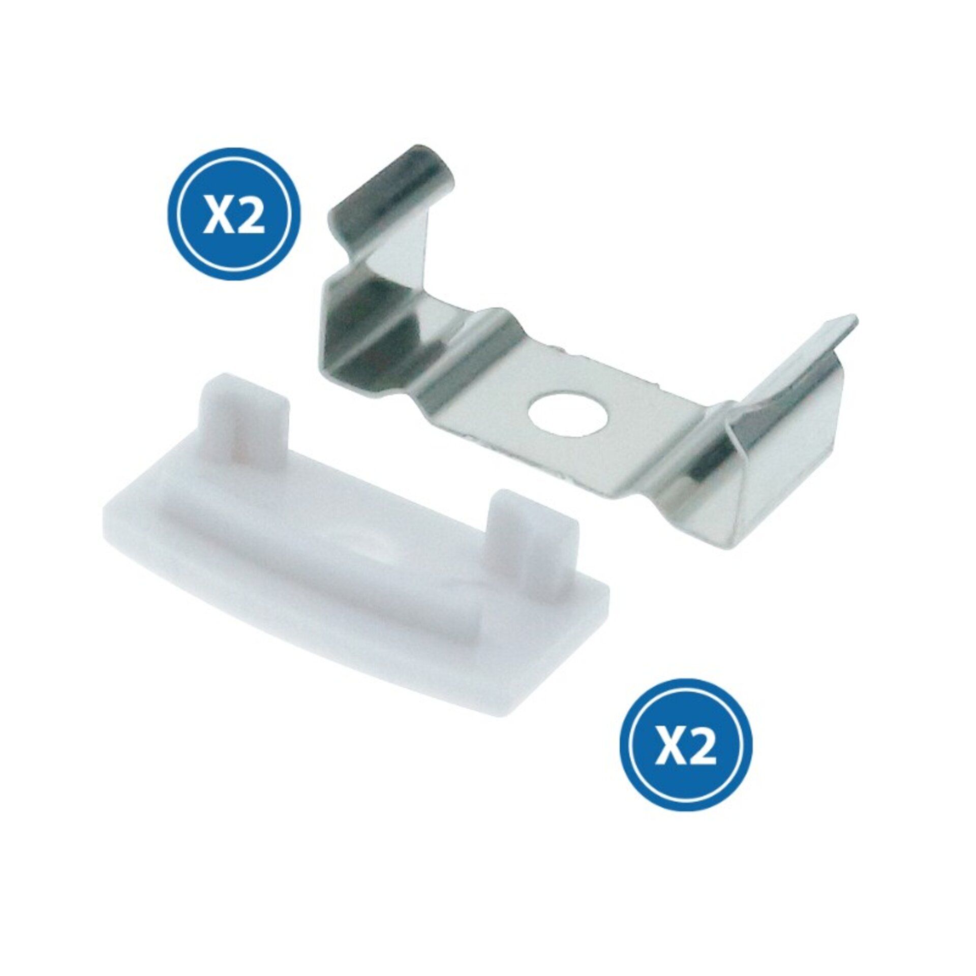 Pack 2 Tapones y 2 grapas para Perfil LM3716 - 1