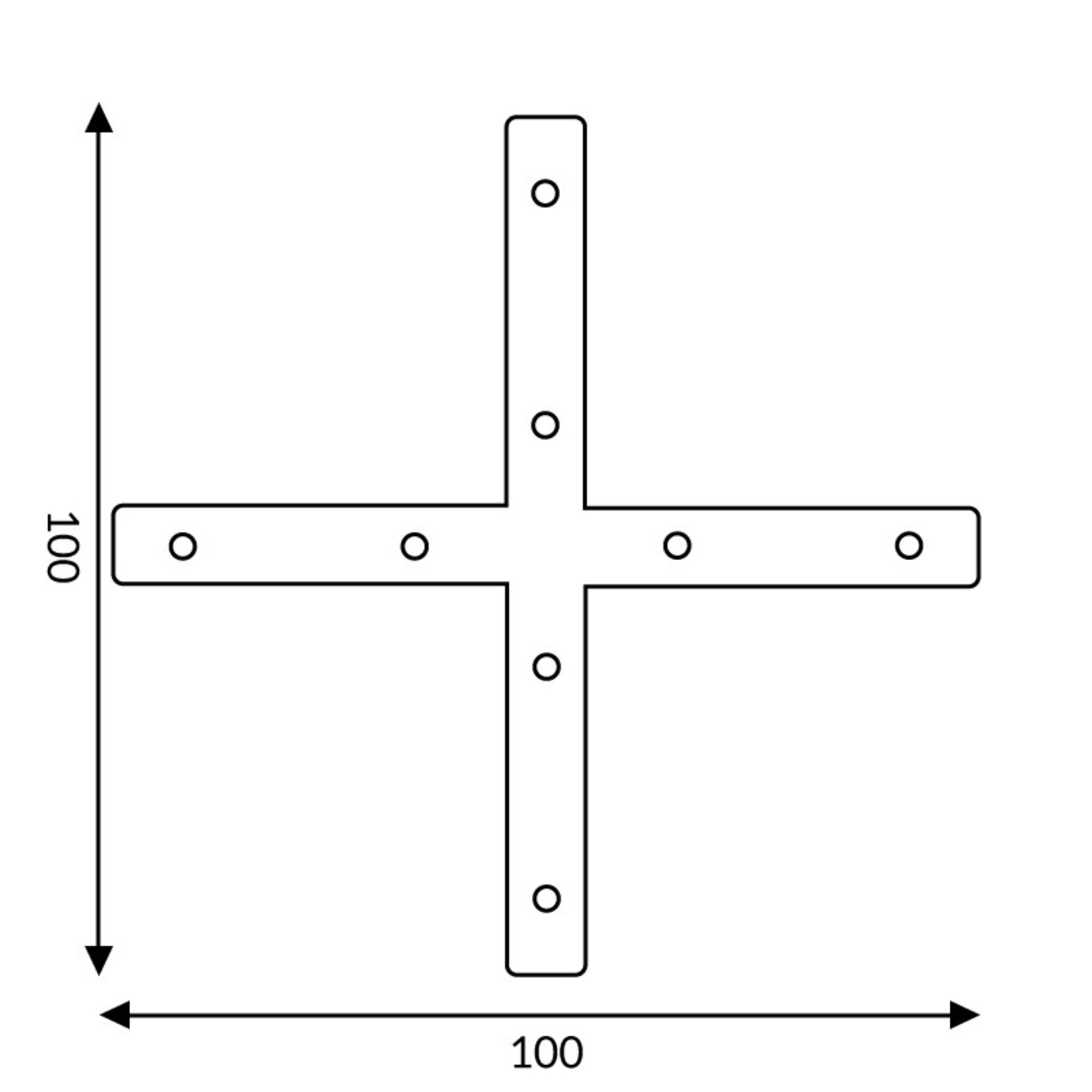 Conector plano en X - 2