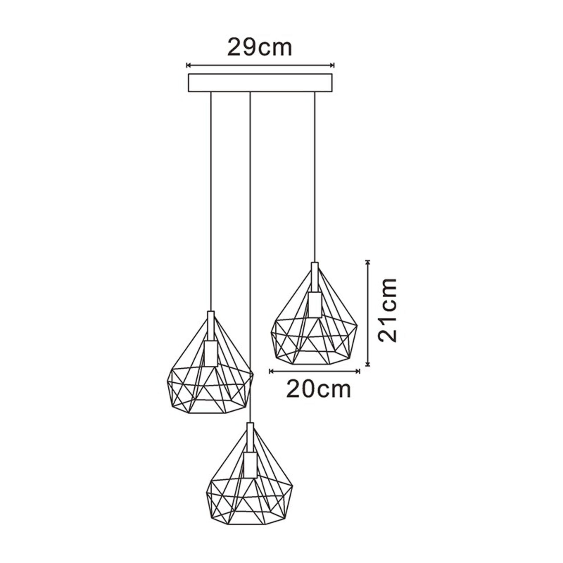 Lampara de techo Vintage 3L Cage - 1