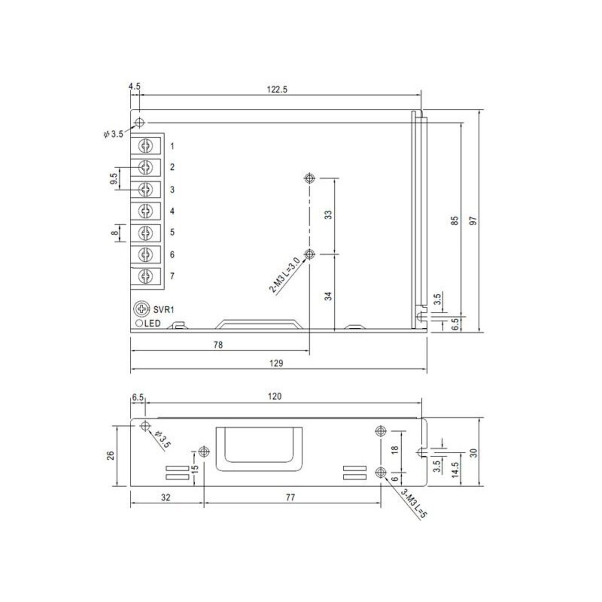 Fuentes de alimentación para tiras LED Mean Well 100W 12VDC LRS-100-12 - 2