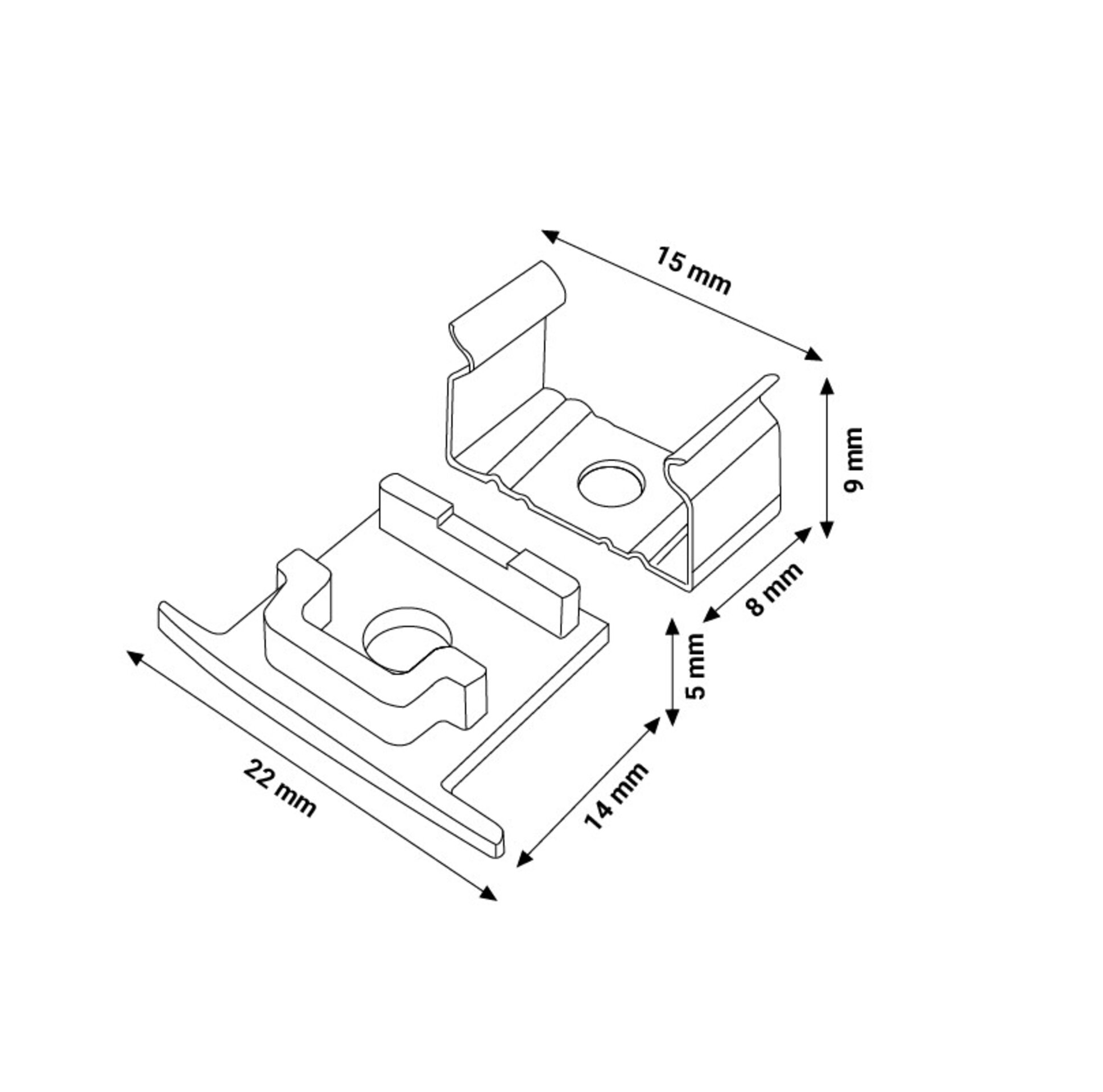 Pack de 2 tapas y 2 grampas para perfil  LM3711 - 2