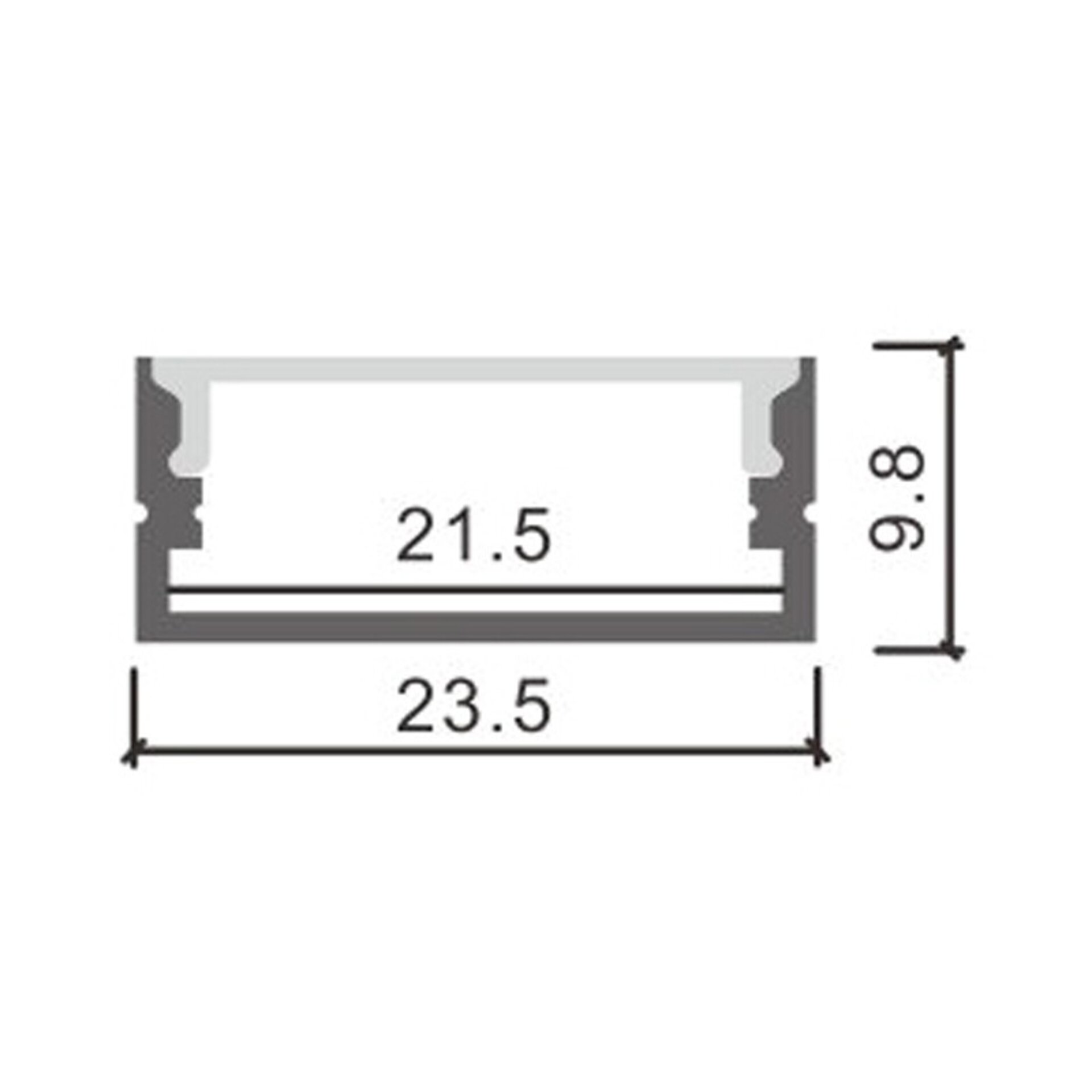 Perfil de aluminio Minim Lacado Blanco  - 2 metros - 2
