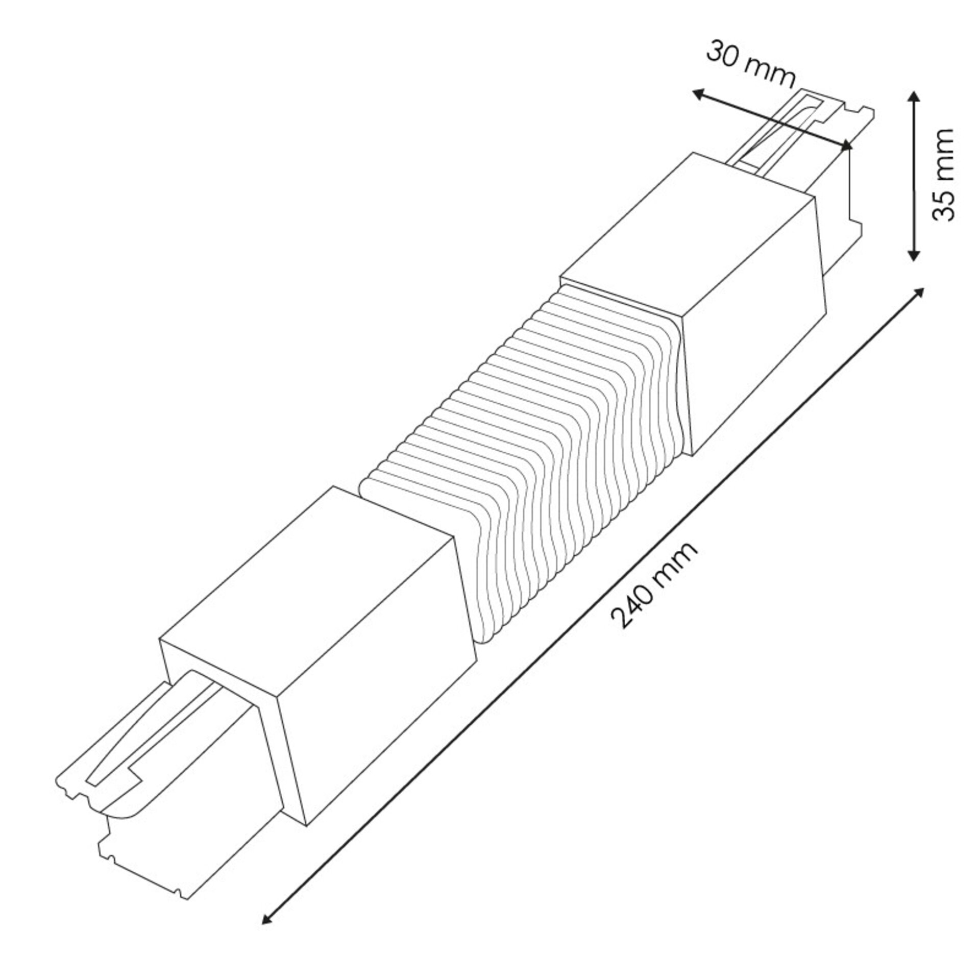 Conector Flexible Negro para Carril Trifasico - 2
