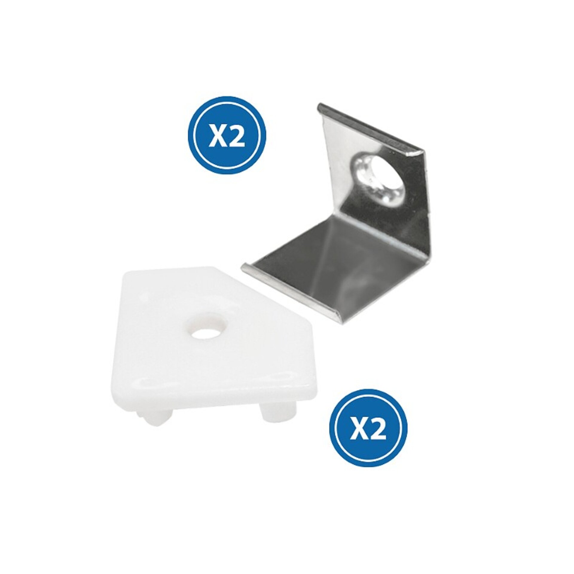 Pack 2 Tapones y 2 grapas para Perfil LM3728 - 1