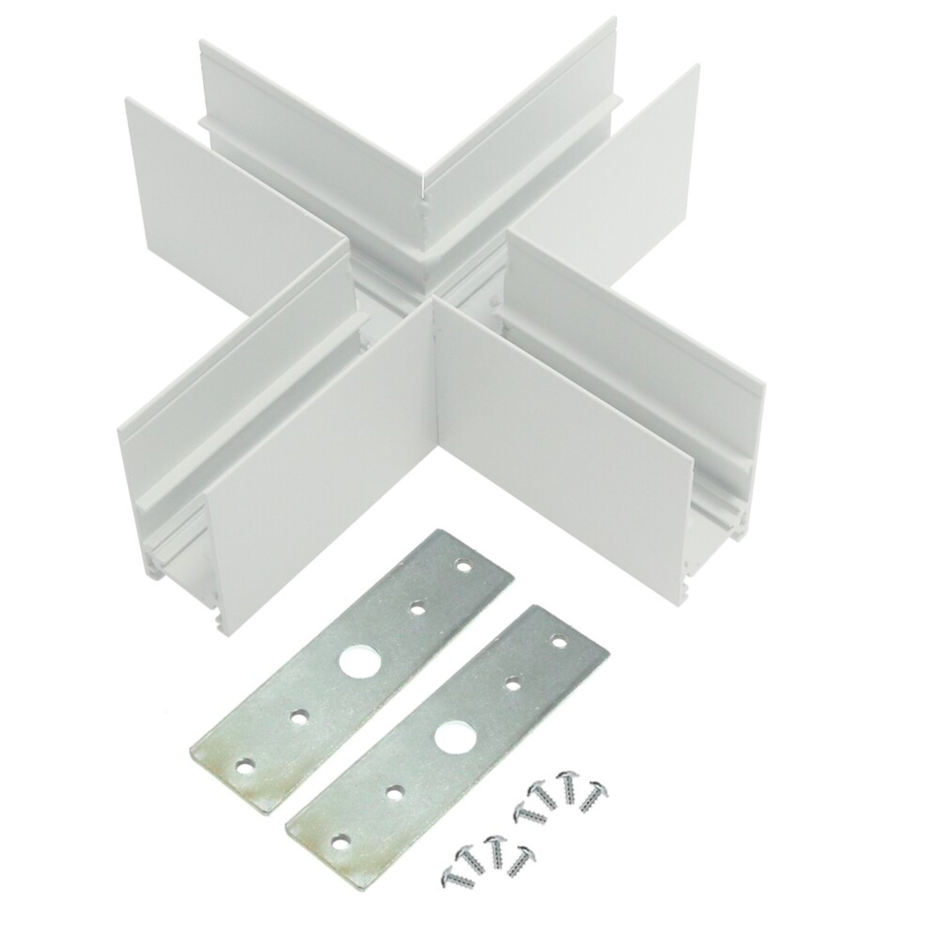Union en X Horizontal para Carril magnético Serie 20mm - DSC  Blanco - 1