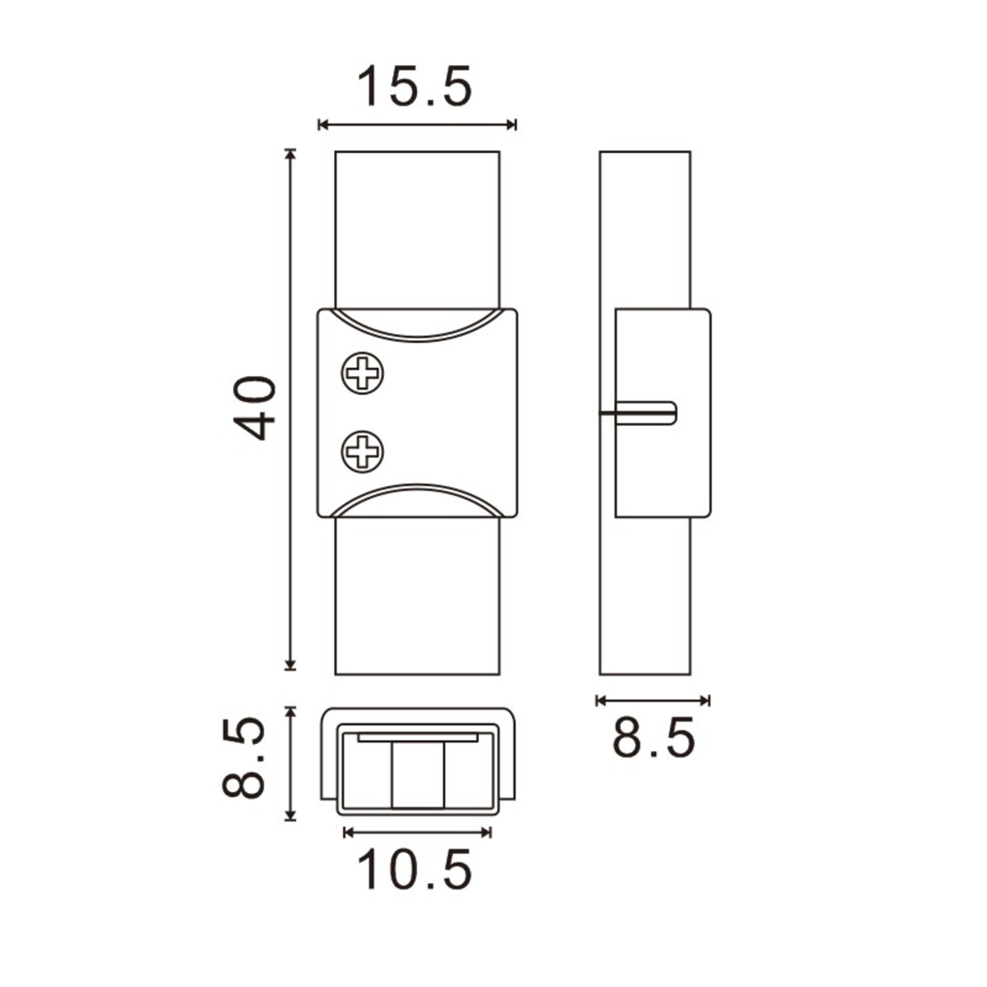 Conector intermedio para Tira LED IP68 10MM out 8MM in 2PIN - 2