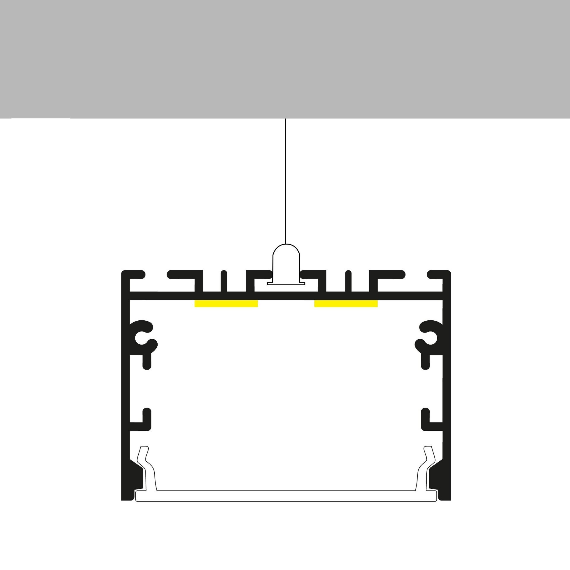 Perfil de aluminio Sixe Lacado Negro - 2 metros - 3