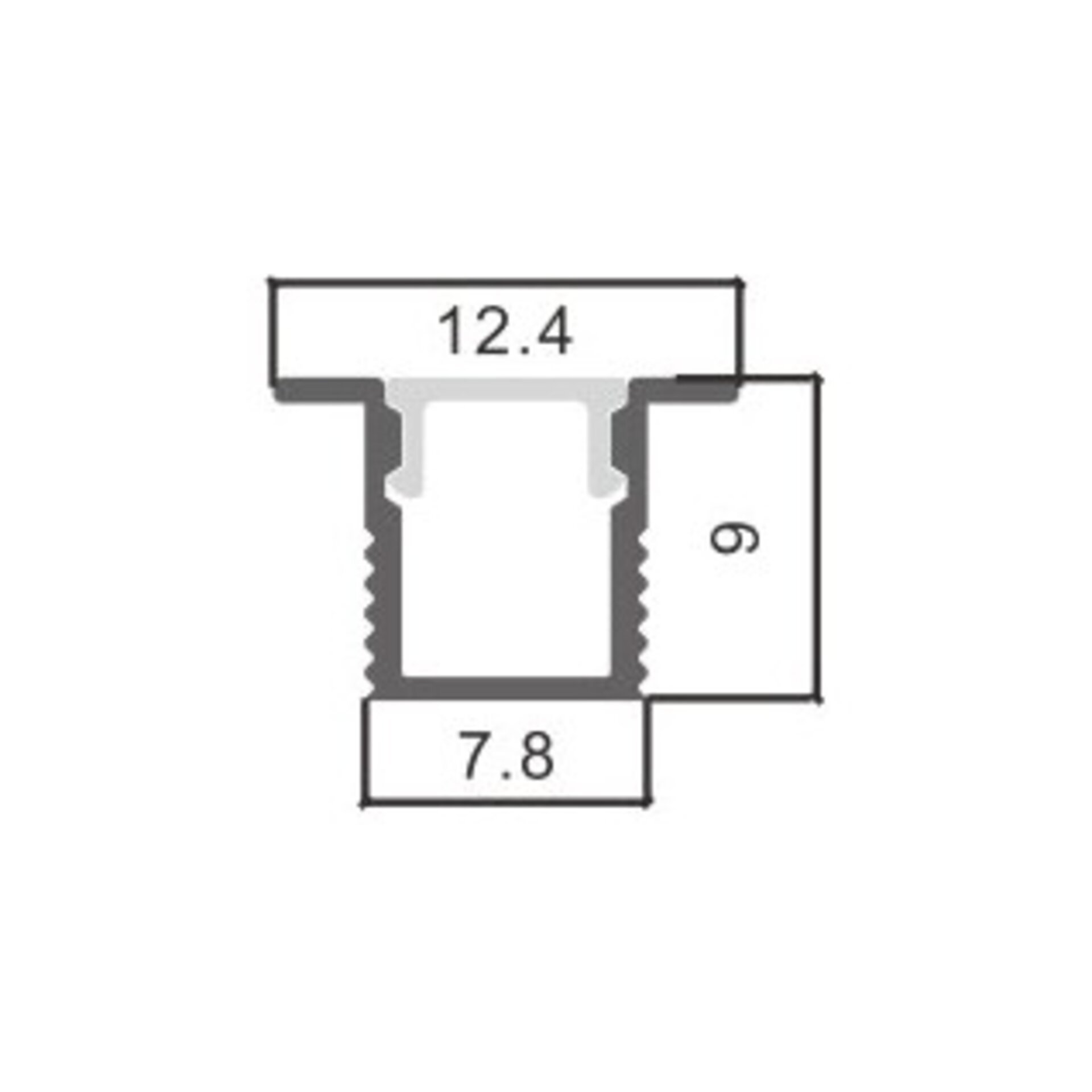 Perfil de aluminio Yoret - 2 metros - 2