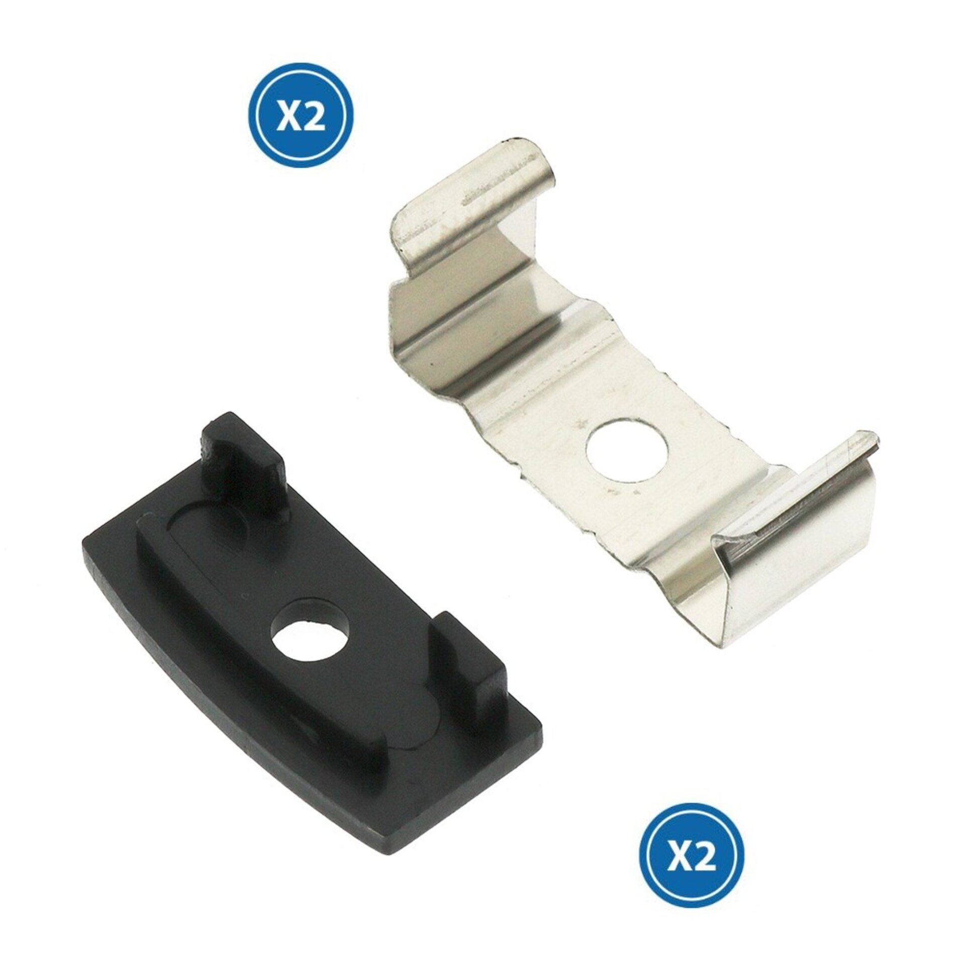 Pack 2 Tapones y 2 grapas para Perfil LM3730 - 1