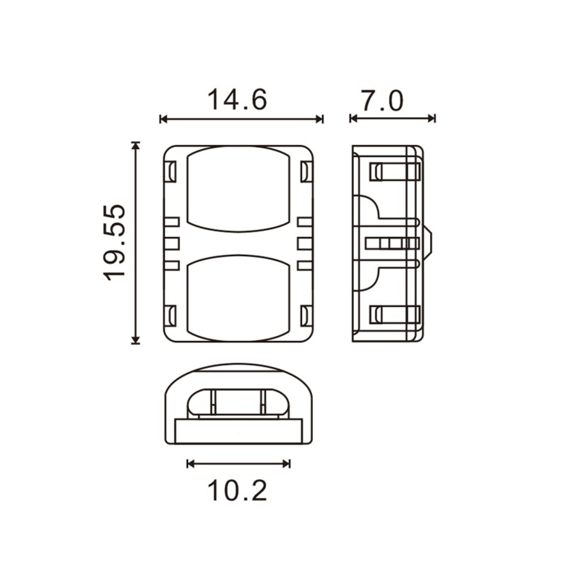 Conector de Hipopatamo para Tira LED IP65 10MM 3PIN - 2