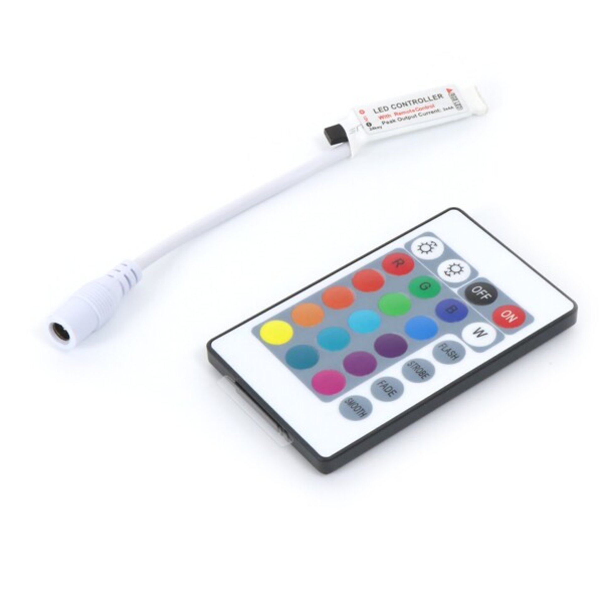 Controlador mini para tiras led RGB con control remoto por IR - 1