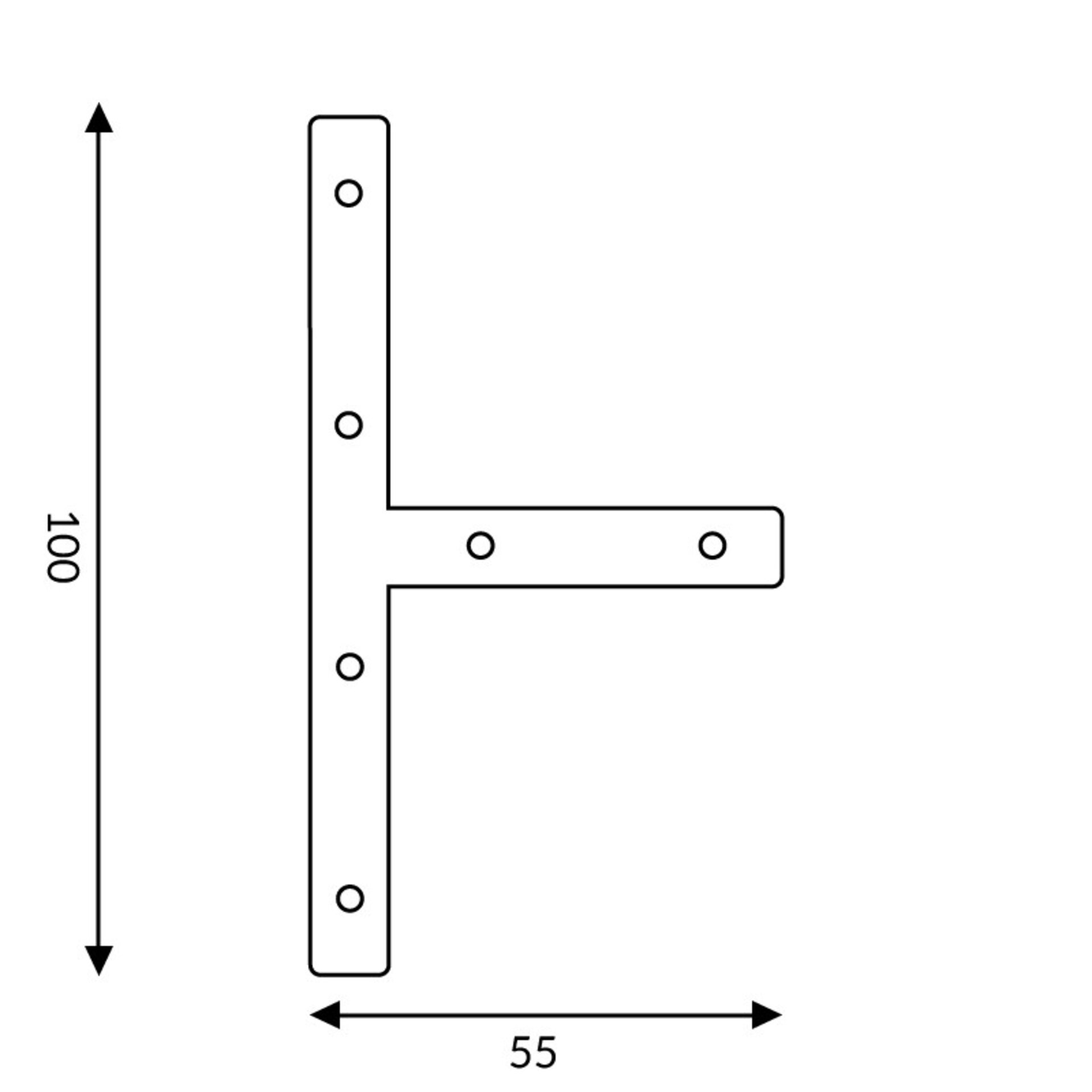 Conector plano en T - 2