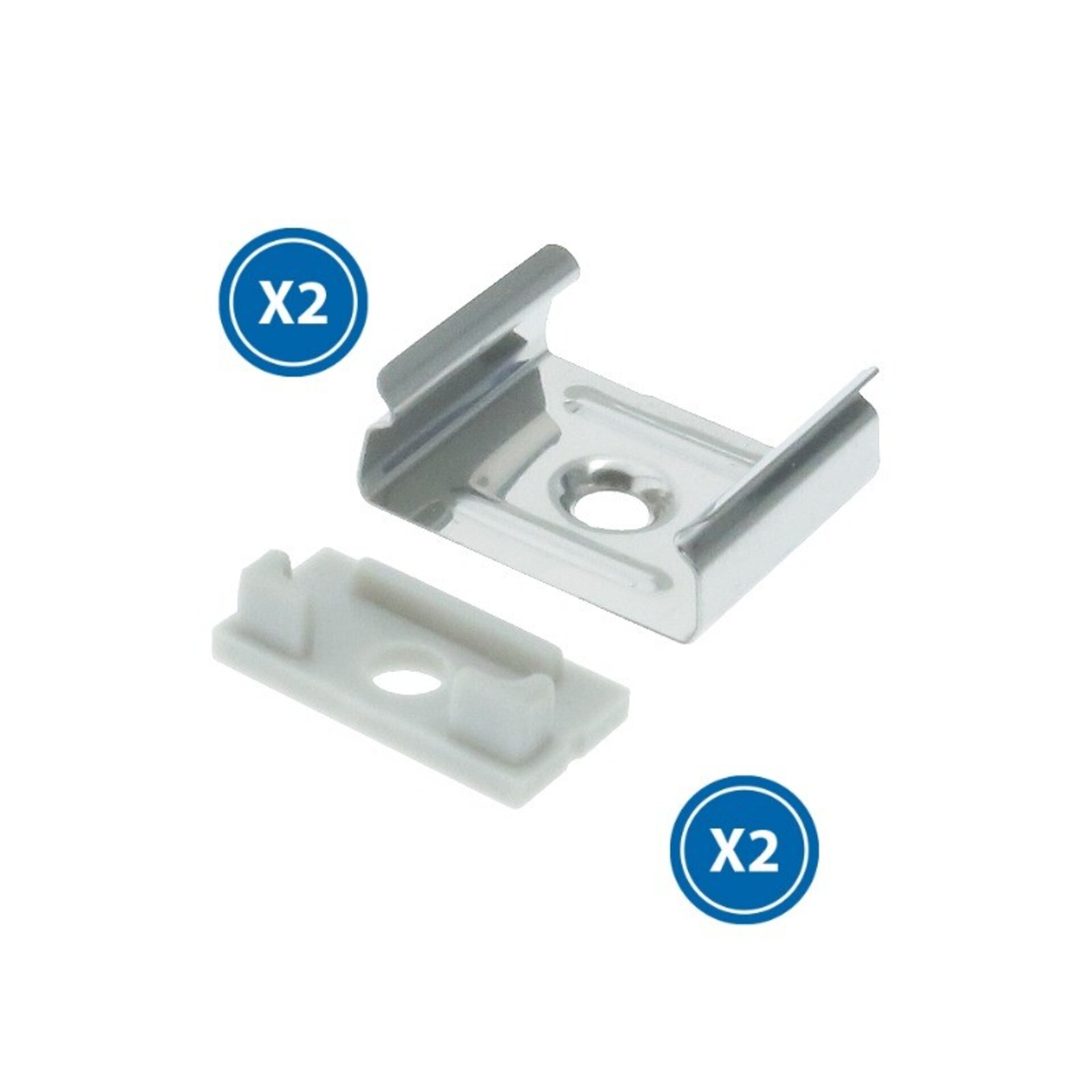 Pack 2 Tapones y 2 grapas para Perfil LM3753 - 1