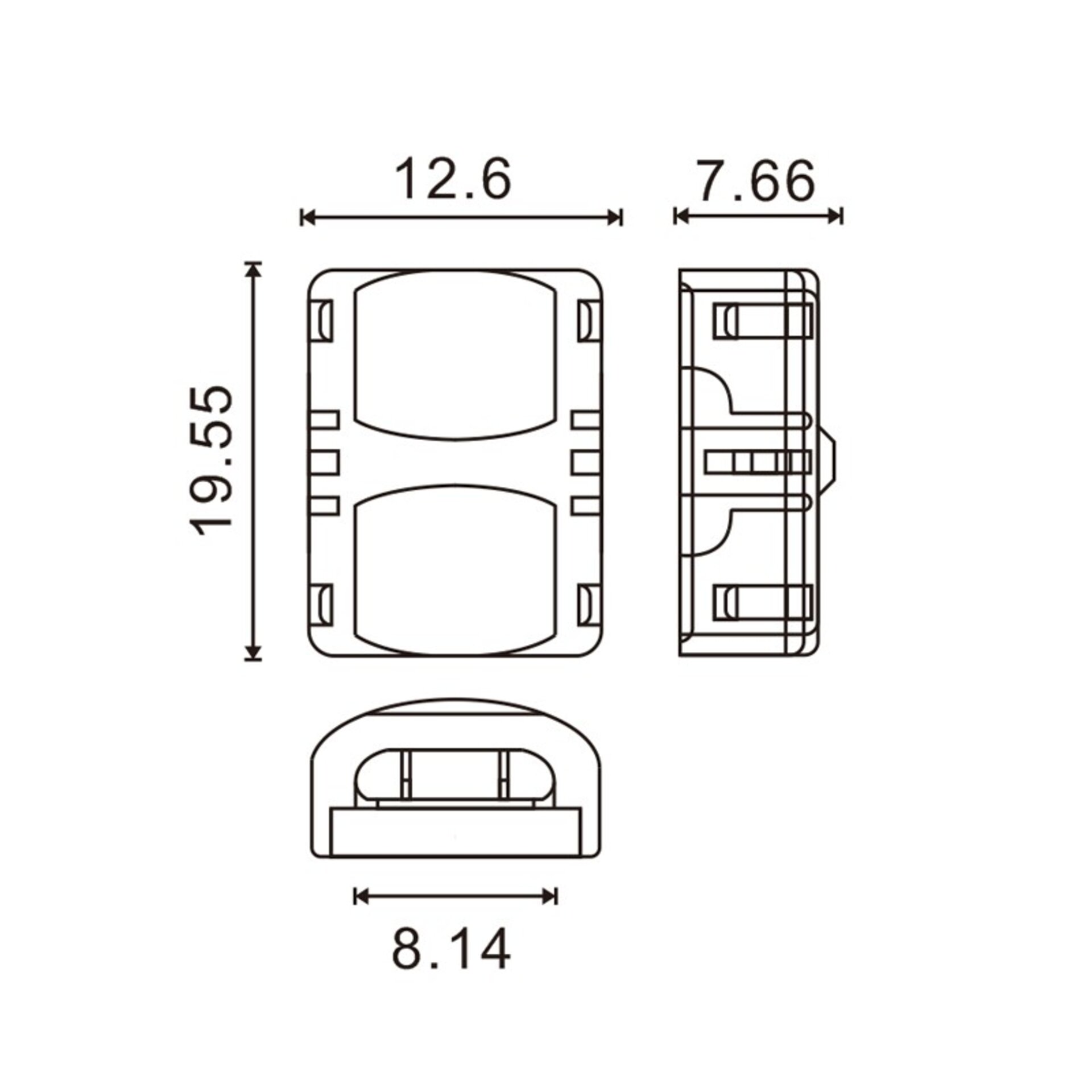 Conector de Hipopatamo para Tira LED IP65 8MM 2PIN - 2