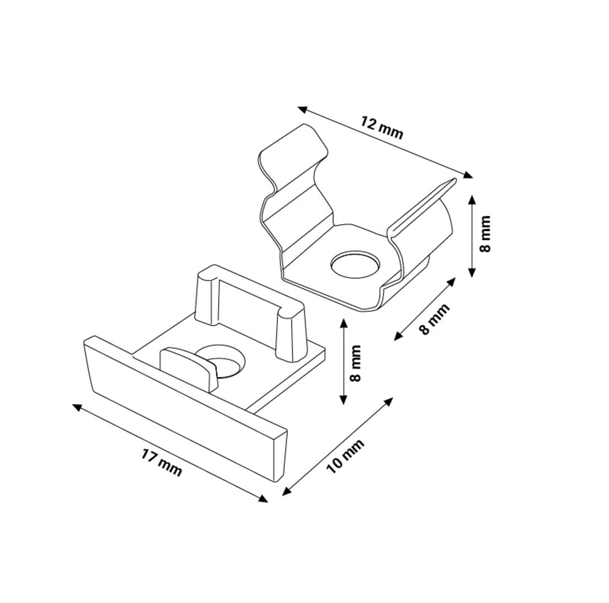 Pack 2 Tapones y 2 grapas para Perfil LM3745 - 2