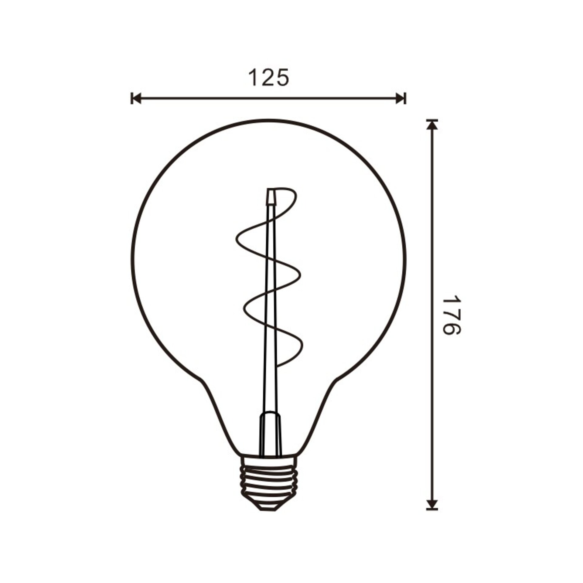 Bombilla LED Filamento Espiral E27 G125 4W ambar - 2