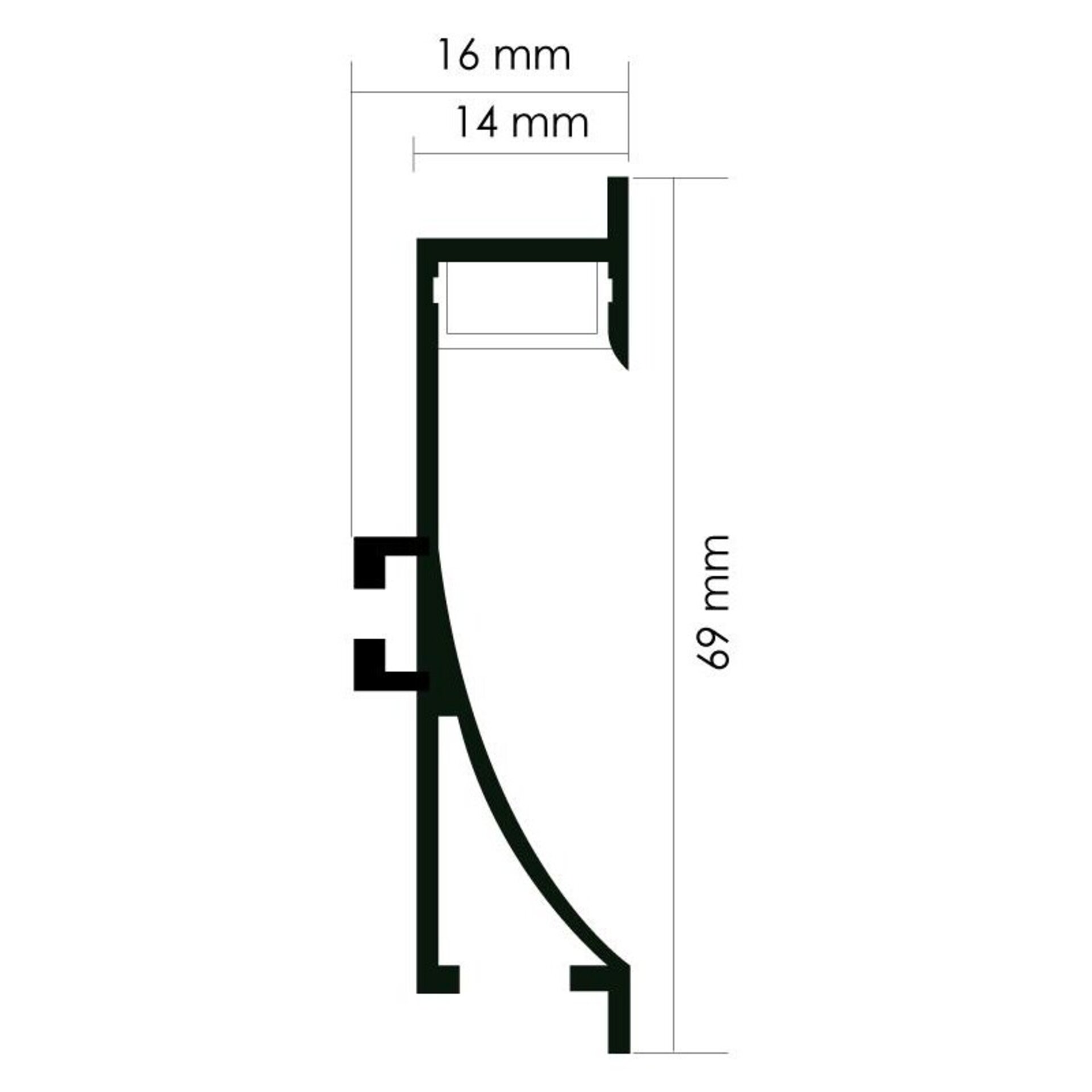 Perfil de aluminio SwinSuit para empotrar 12/24V 2 metros - DSC - 2