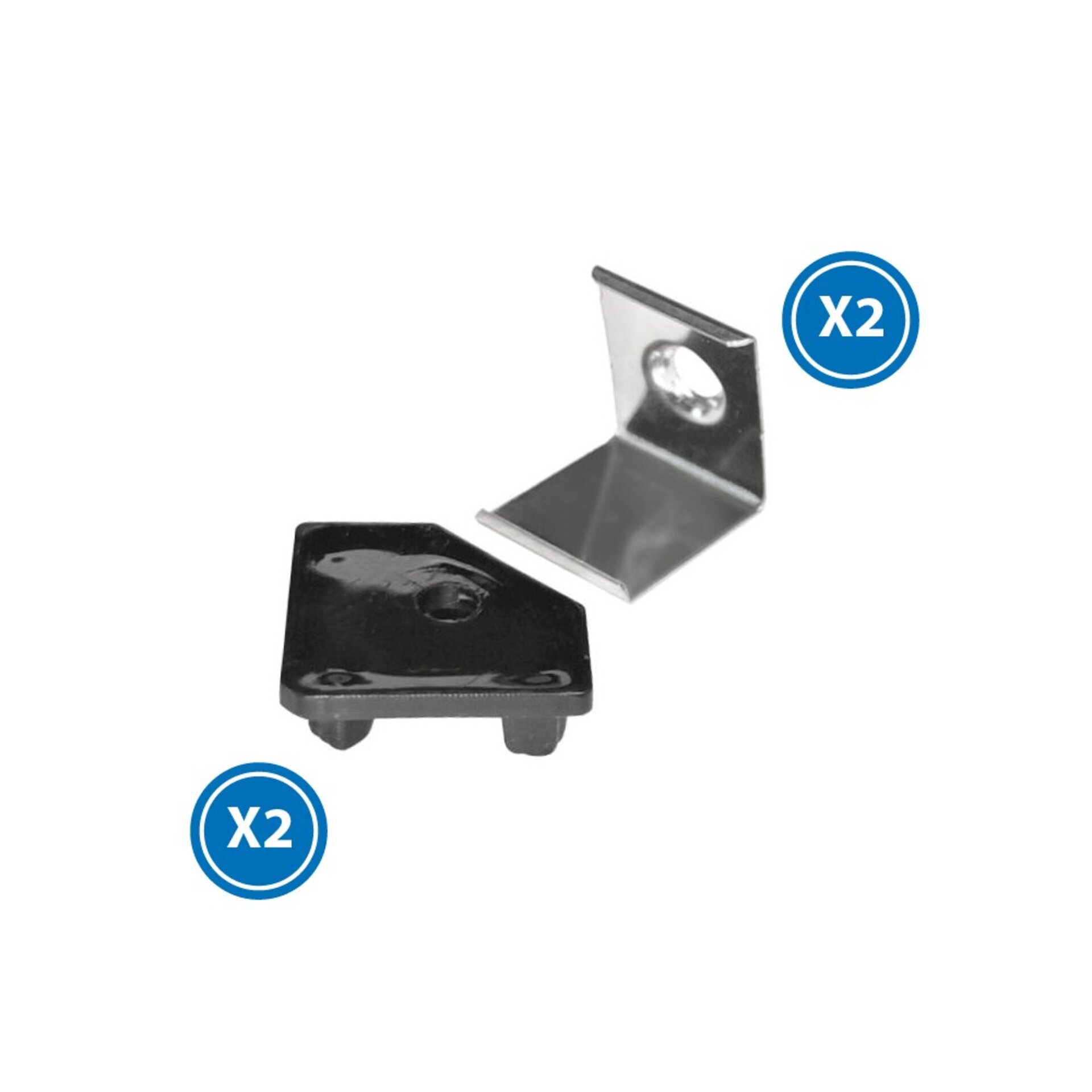 Pack 2 Tapones negros y 2 grapas para Perfil LM3726 - 1