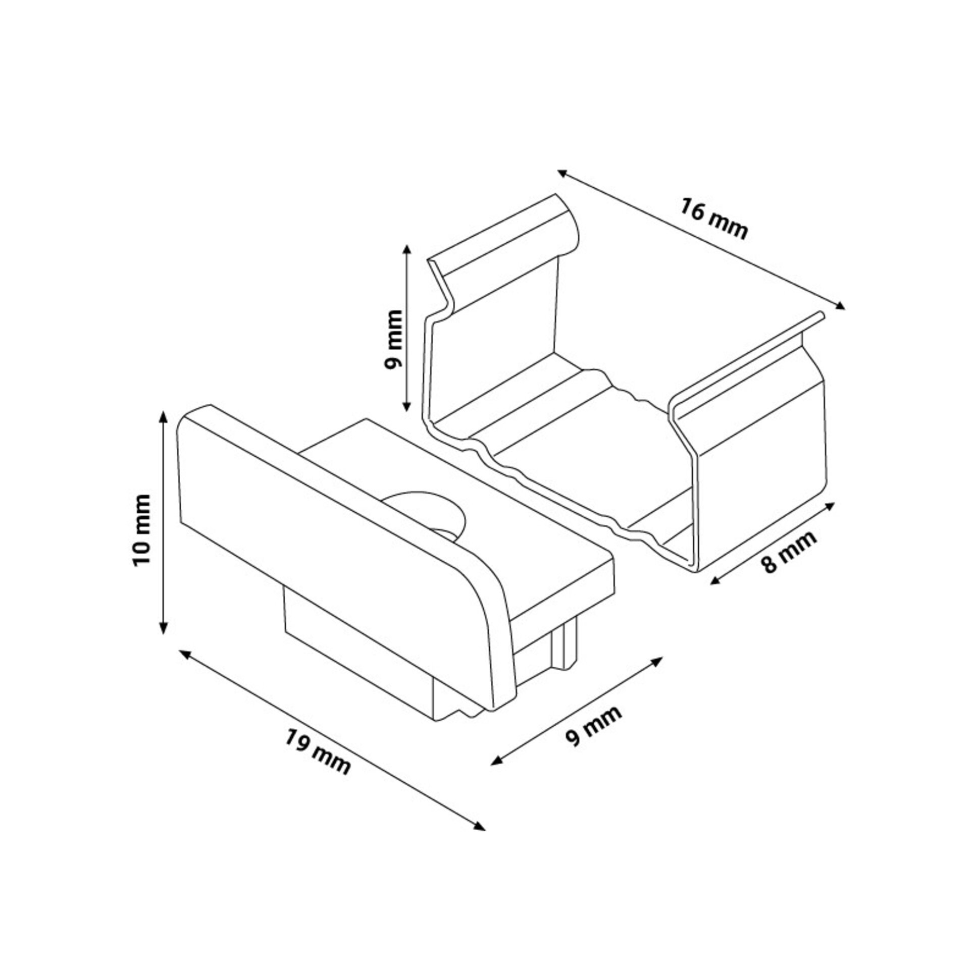 Pack 2 Tapones y 2 grapas para Perfil LM3703 - 2