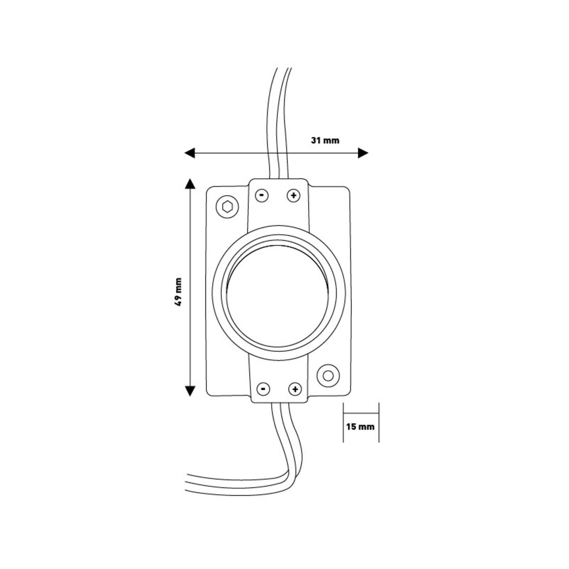 Cadena de 20 Módulos de 1 LED SMD Samsung 12V DC 2W - 2