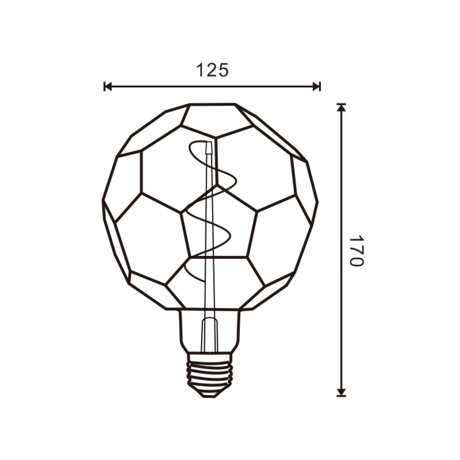 Bombilla LED Filamento Espiral E27 G125 Ball 4W ambar - 2