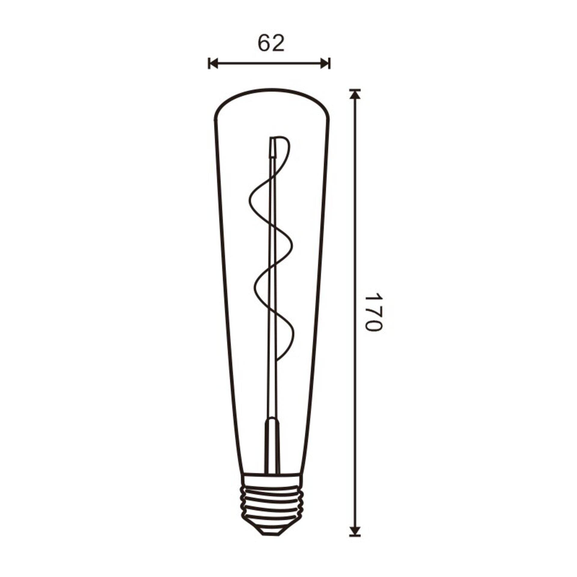 Bombilla LED Filamento Espiral E27 Botella 62 mm 4W ambar - 2