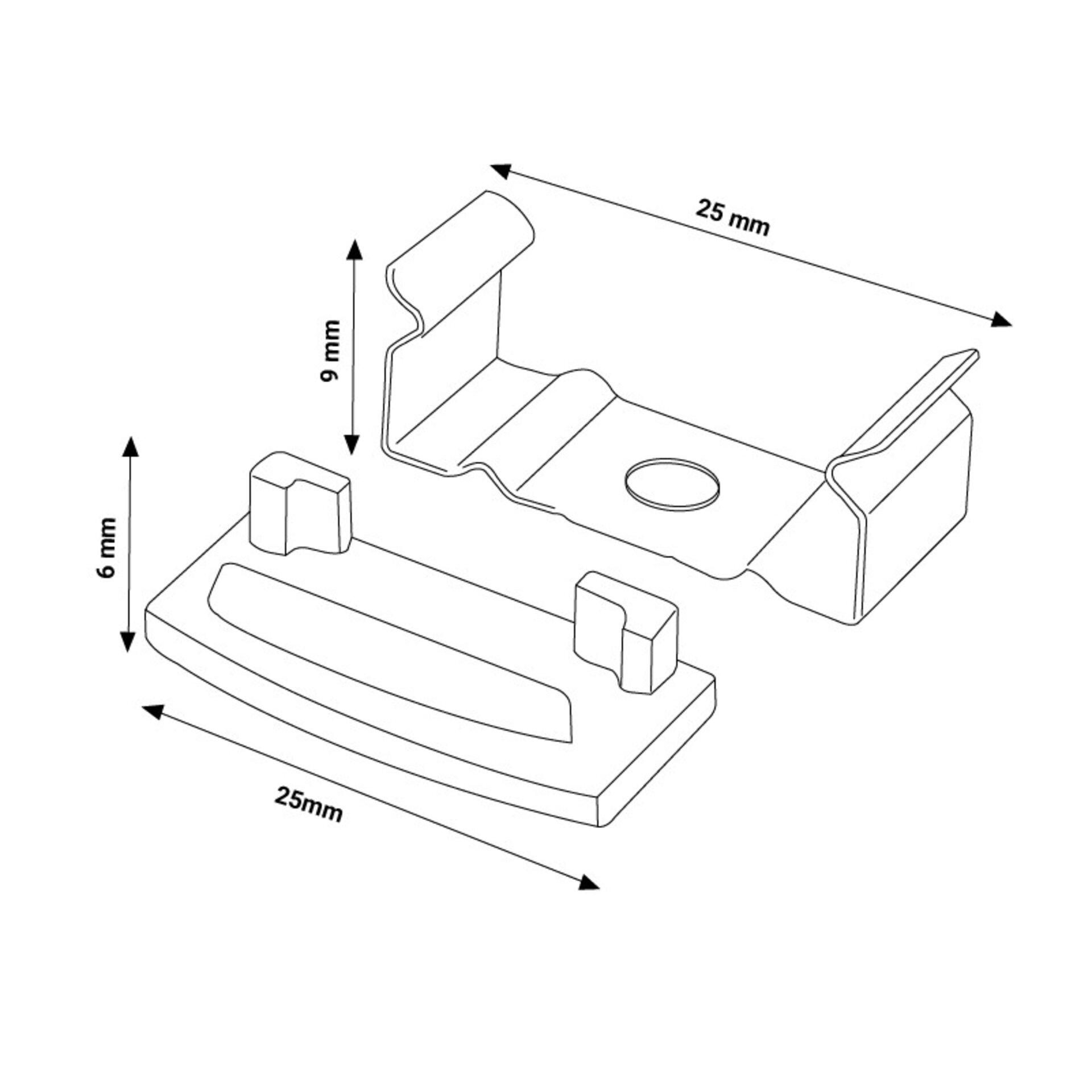 Pack 2 Tapones y 2 grapas para Perfil LM3716 - 2
