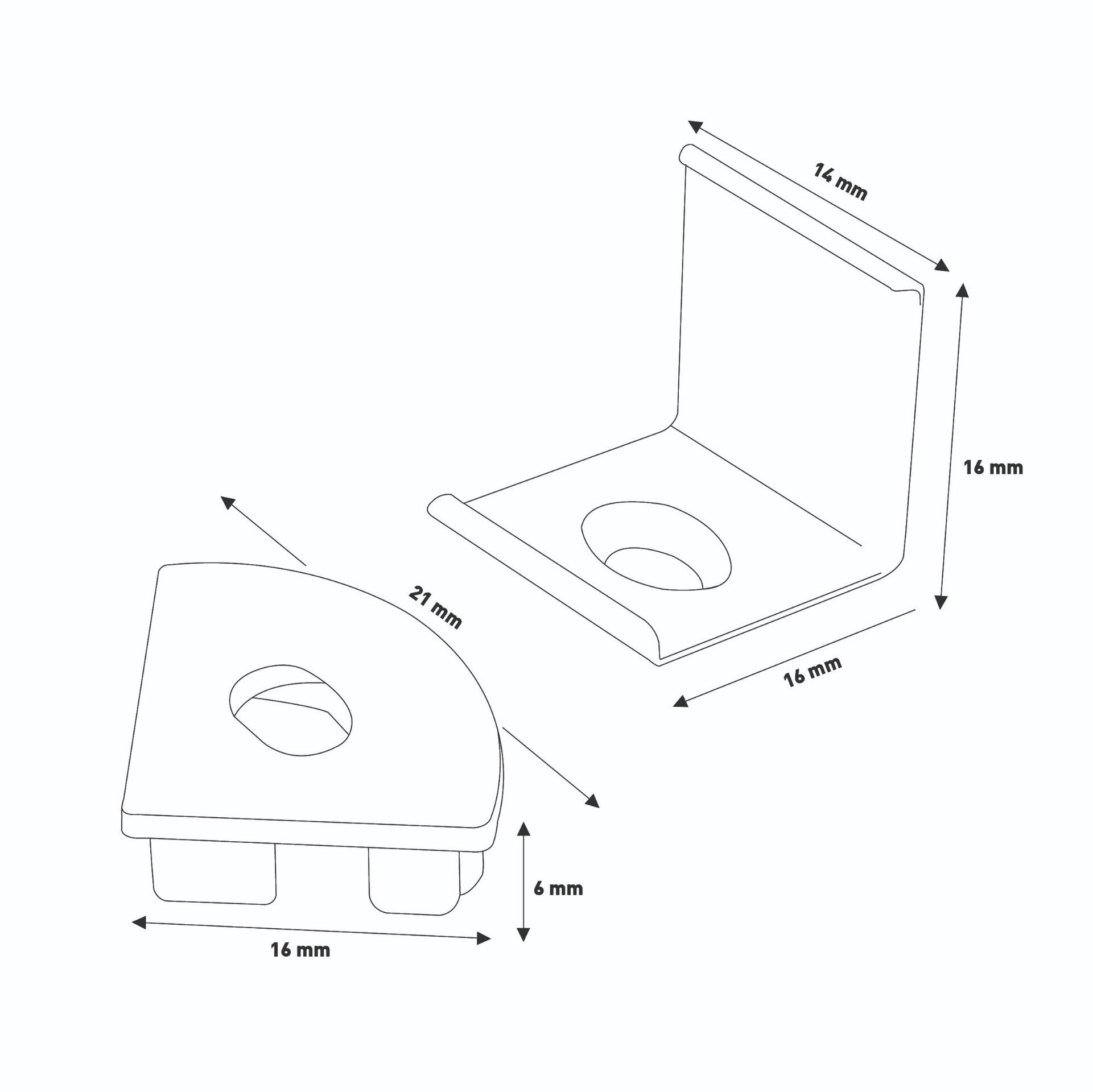 Pack 2 Tapones y 2 grapas para perfil LM3744 - 2