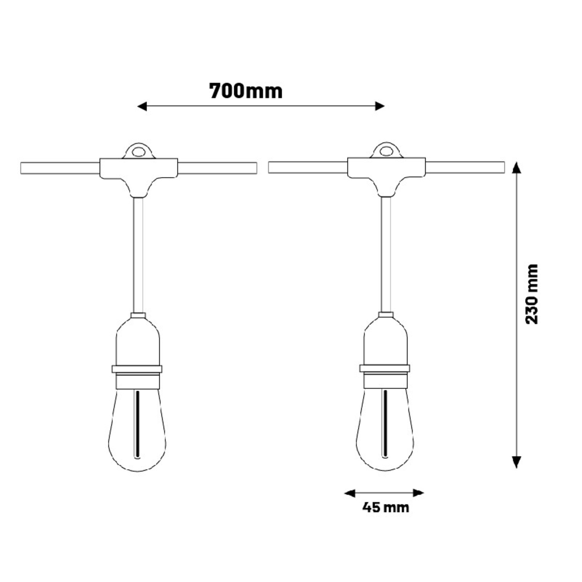 Guirnalda Led Solar 3W de 10 bombillas E27 Exterior IP65 - 3000K - 2