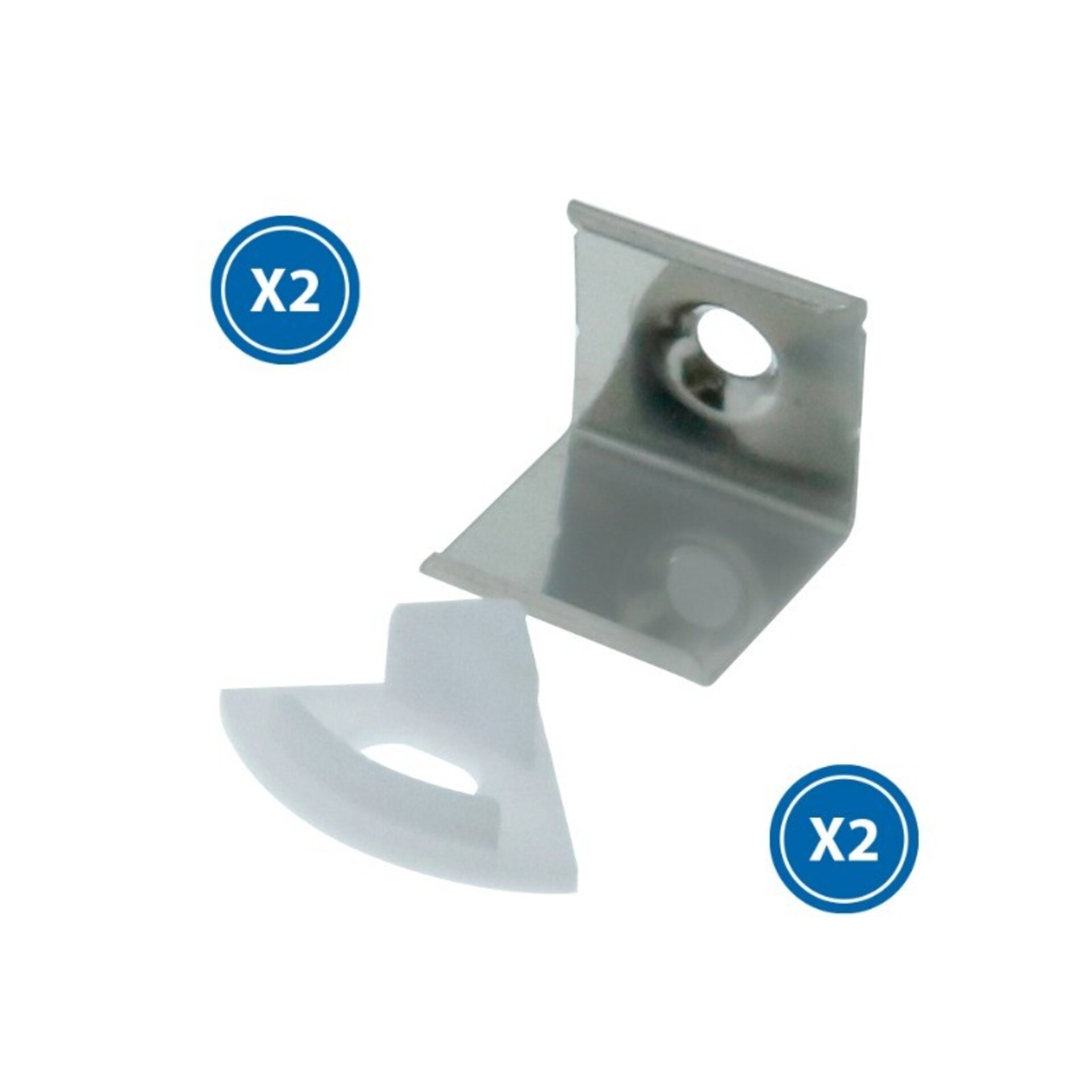 Pack 2 Tapones y 2 grapas para Perfil LM3713 - 1