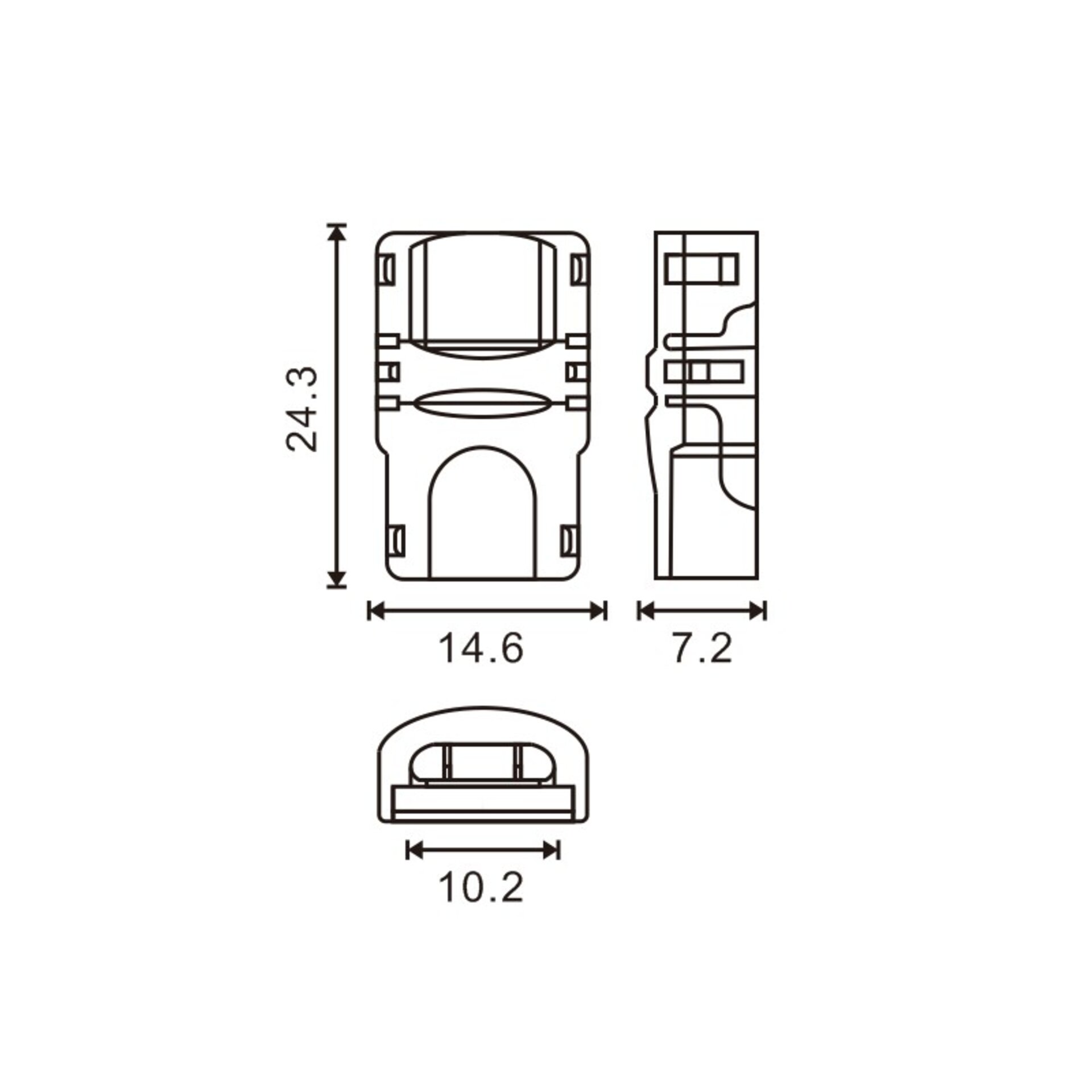 Conector de Hipopatamo para Tira LED y cable IP20 10MM 3PIN - 2