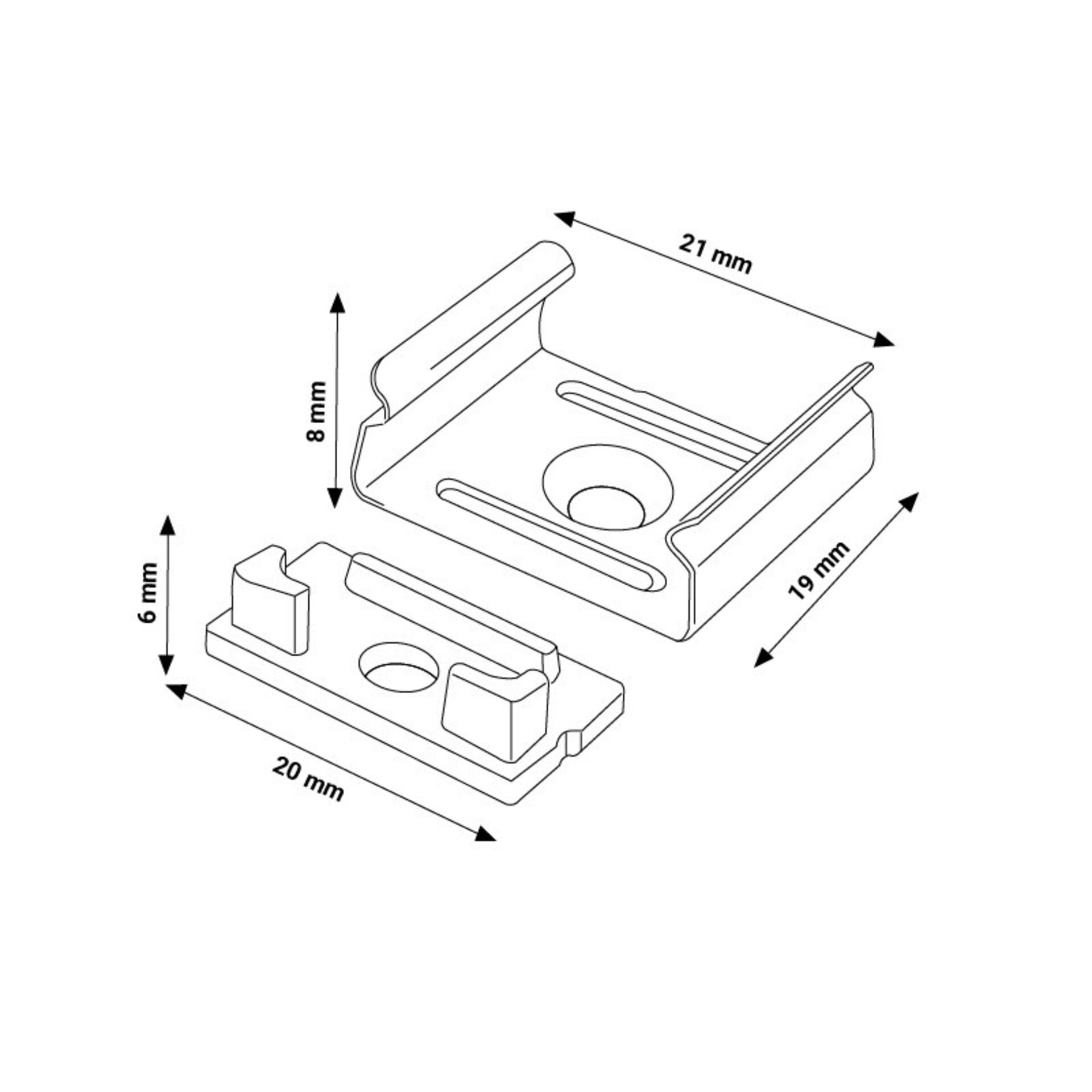Pack 2 Tapones y 2 grapas para Perfil LM3753 - 2