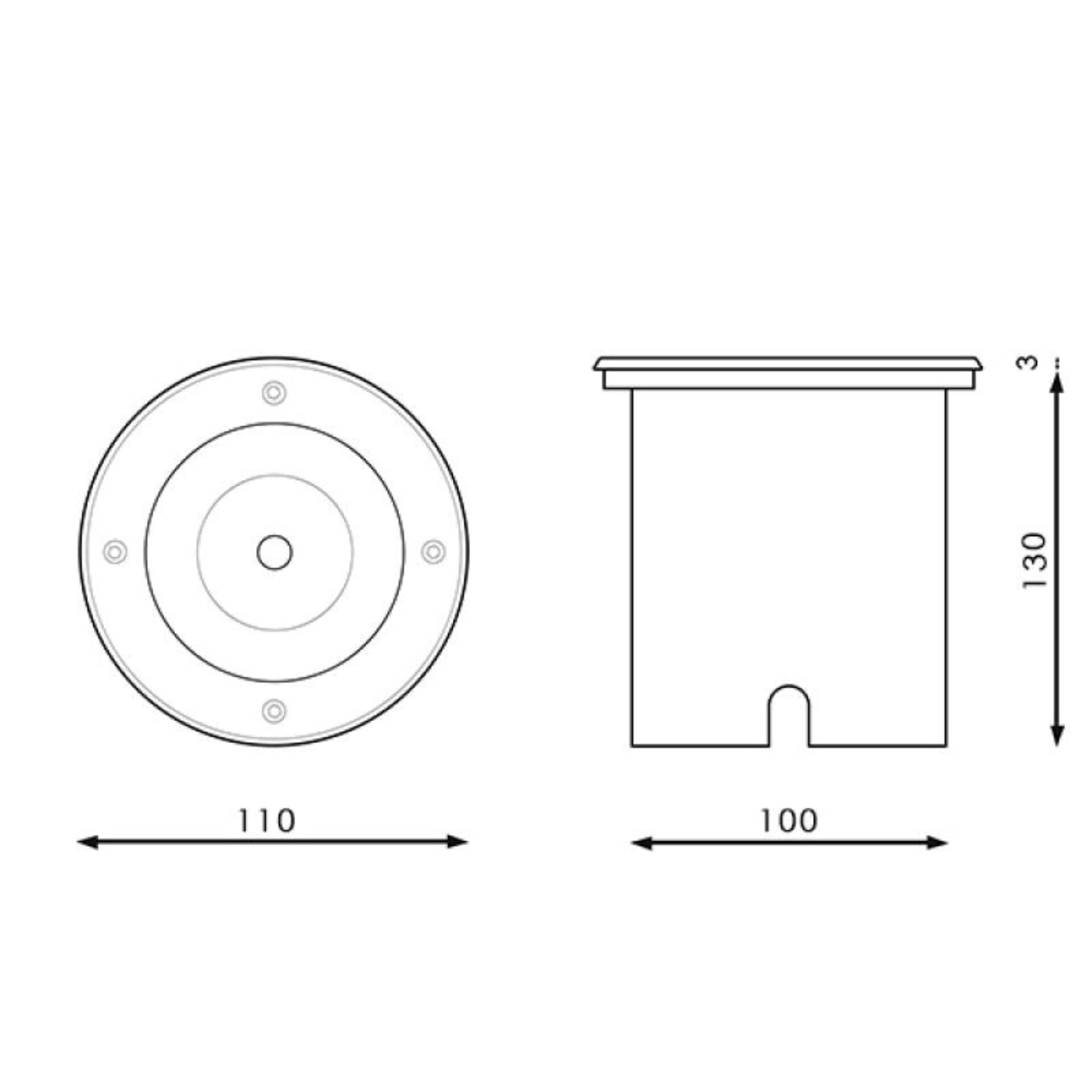 Foco empotrable GubBet para suelo IP67 Circular con casquillo GU10 - 2