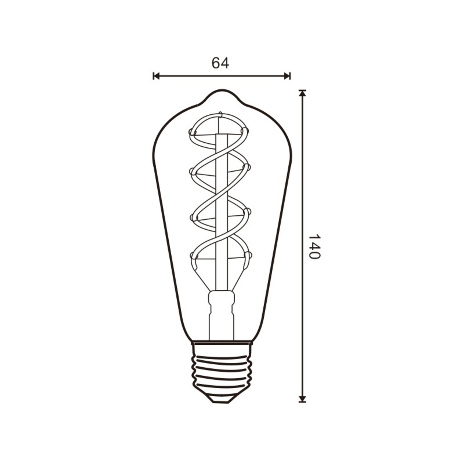 Bombilla LED Filamento Espiral E27 ST64 4W ambar - 2