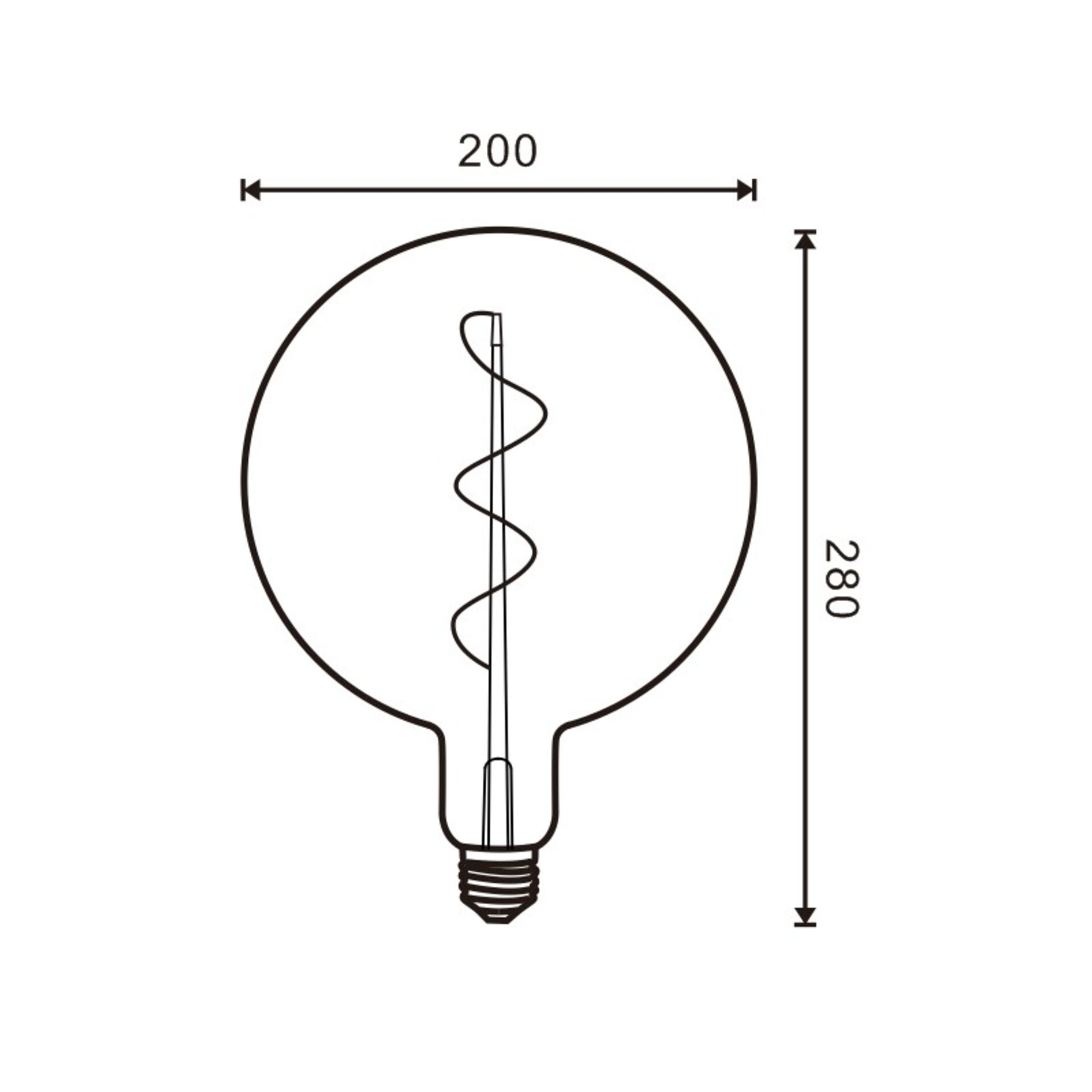 Bombilla LED Filamento Espiral E27 G200 4W ambar - 2