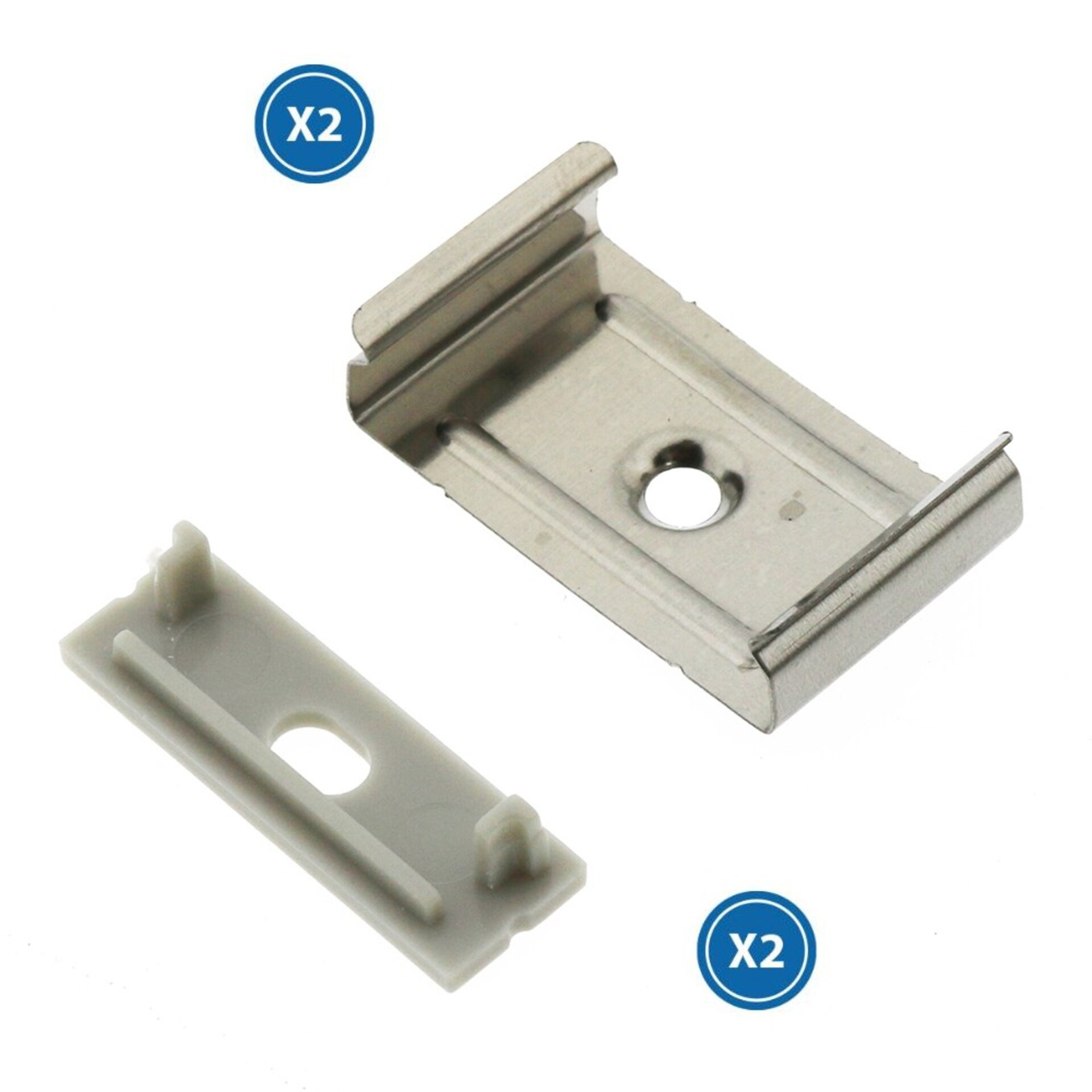 Pack 2 Tapones y 2 grapas para Perfil LM3775 - 1