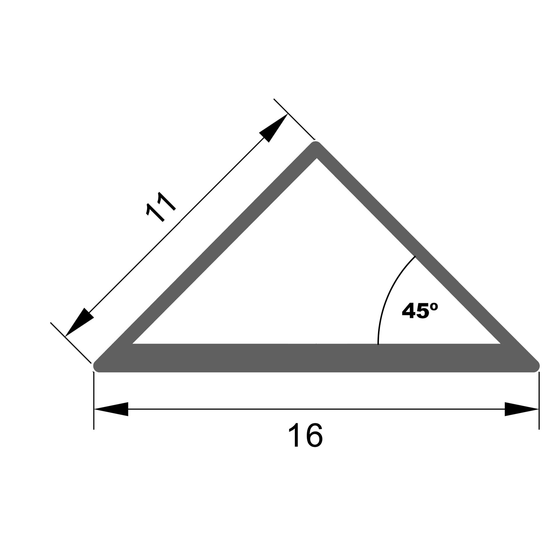 Perfil de aluminio Triangular - 2 metros - 2