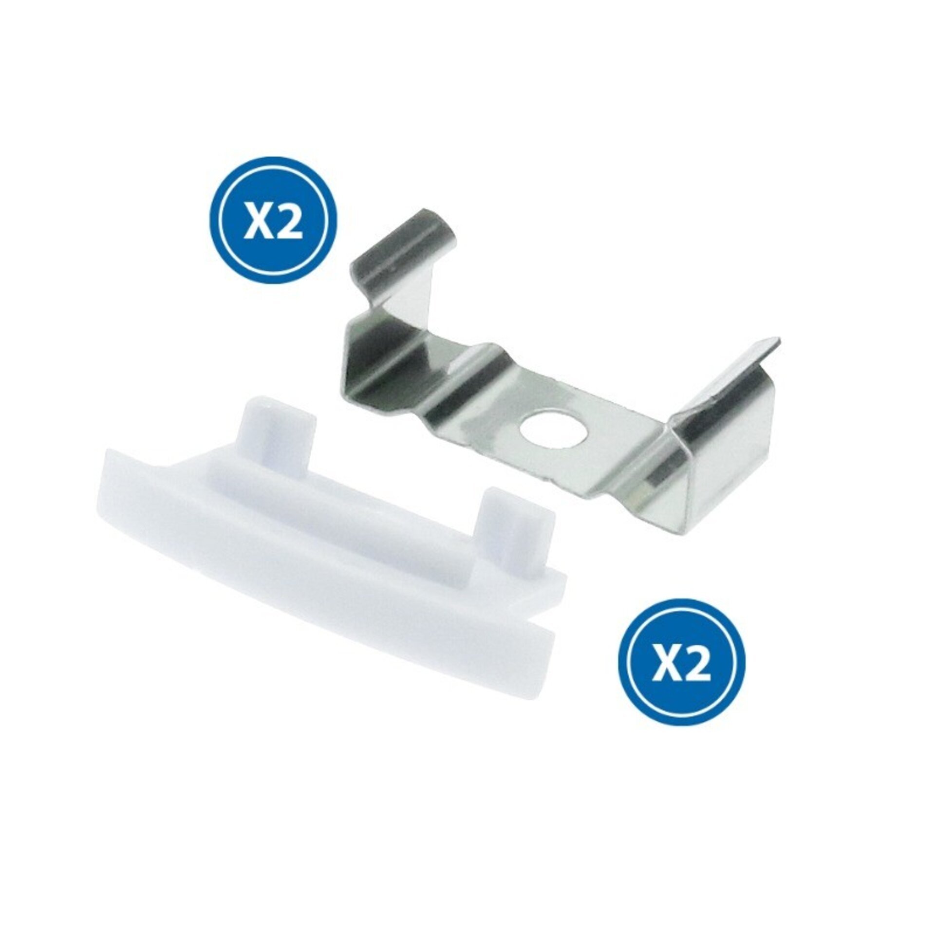Pack 2 Tapones y 2 grapas para Perfil LM3718 - 1