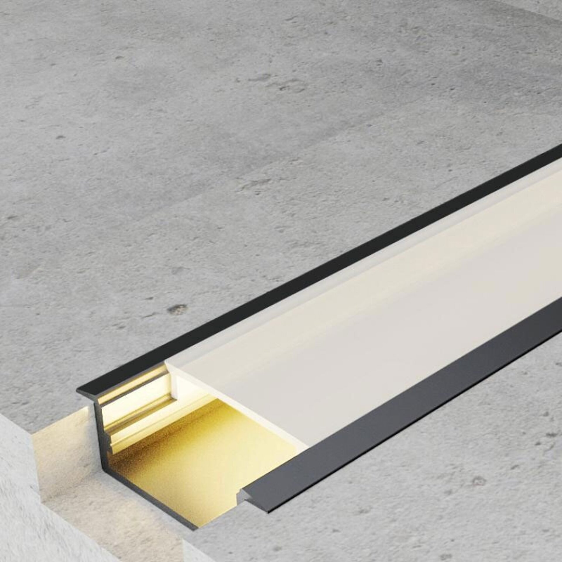 Perfil de aluminio Long Lacado Negro - 2 metros - 1