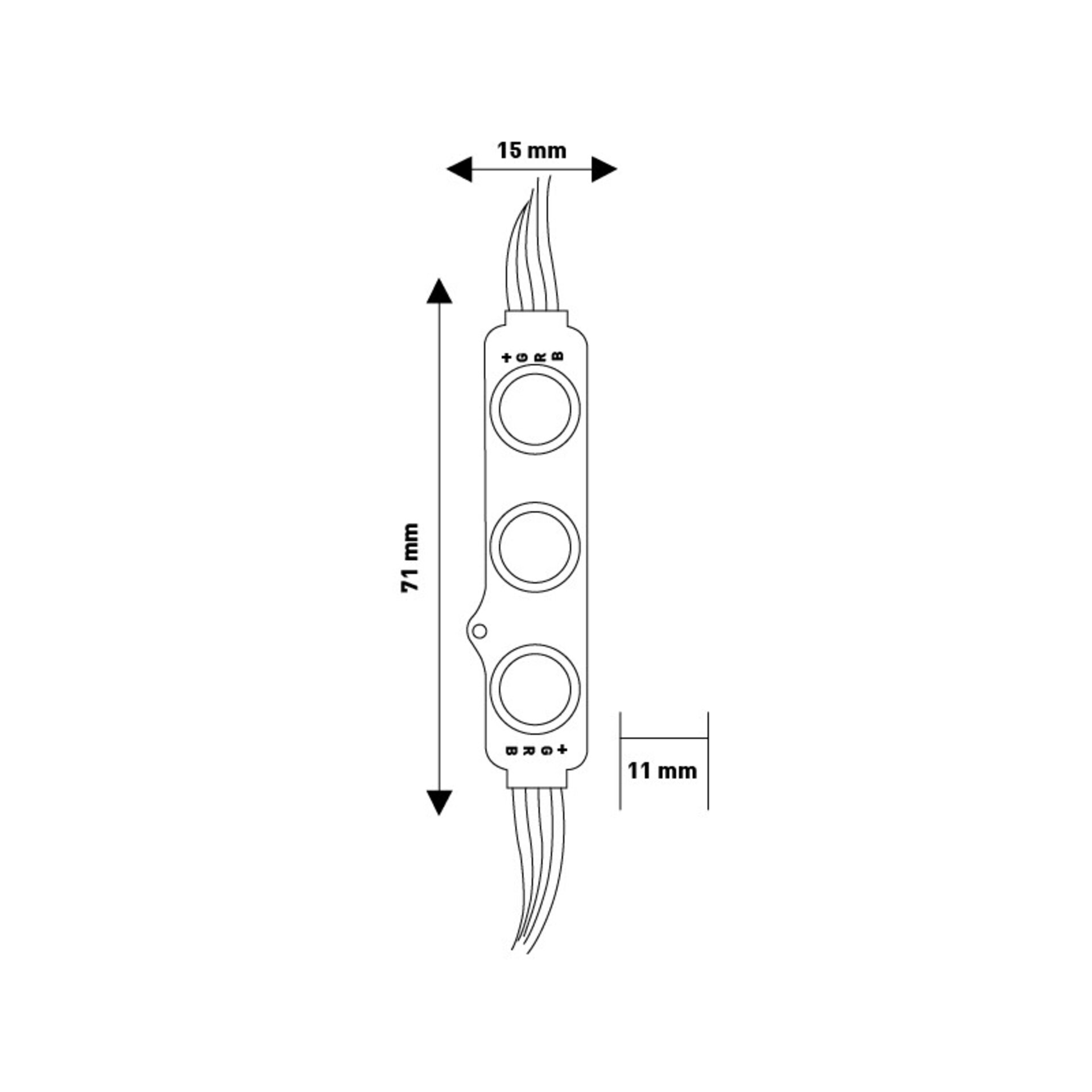 Cadena de 20 Módulos de 3 LED SMD Samsung 12V DC 1W - 2