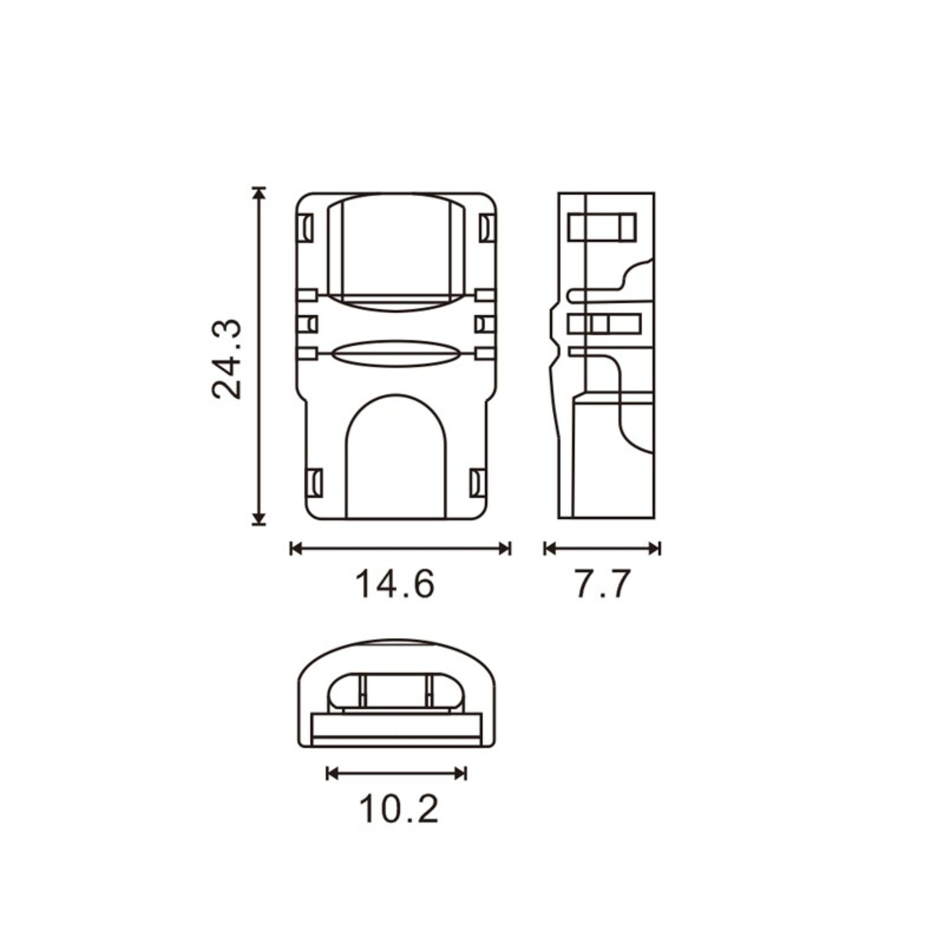 Conector de Hipopatamo para Tira LED y cable IP65 10MM 4PIN - 2