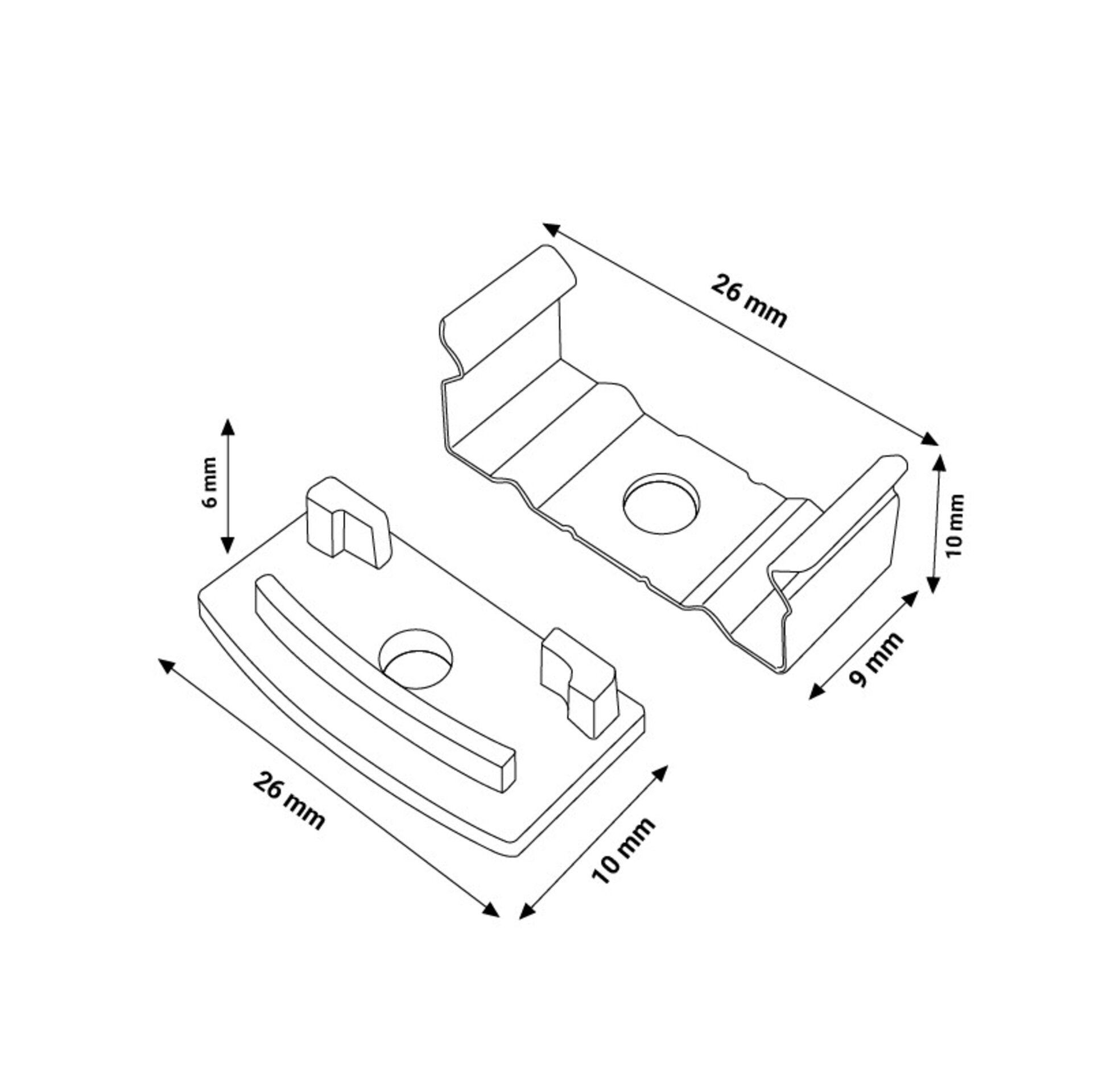 Pack 2 Tapones y 2 grapas para Perfil LM3729 - 2